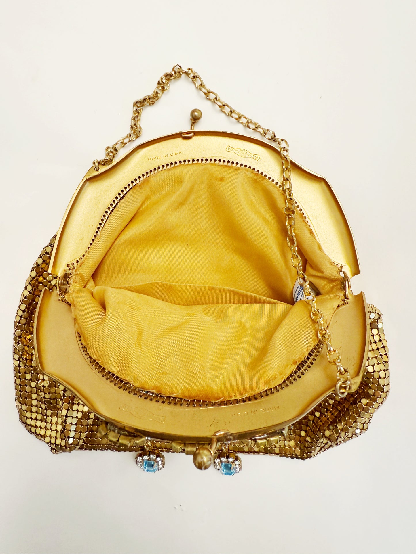 Ode to the master CRYBABY gold mesh purse