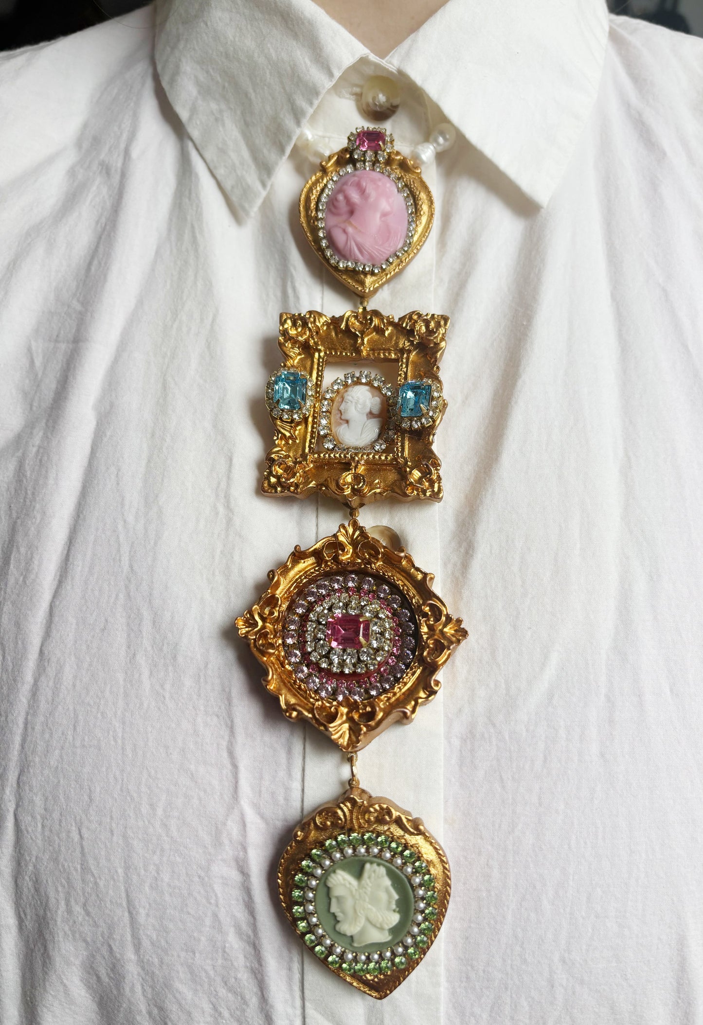 Miniature Marvels gallery wall tie necklace