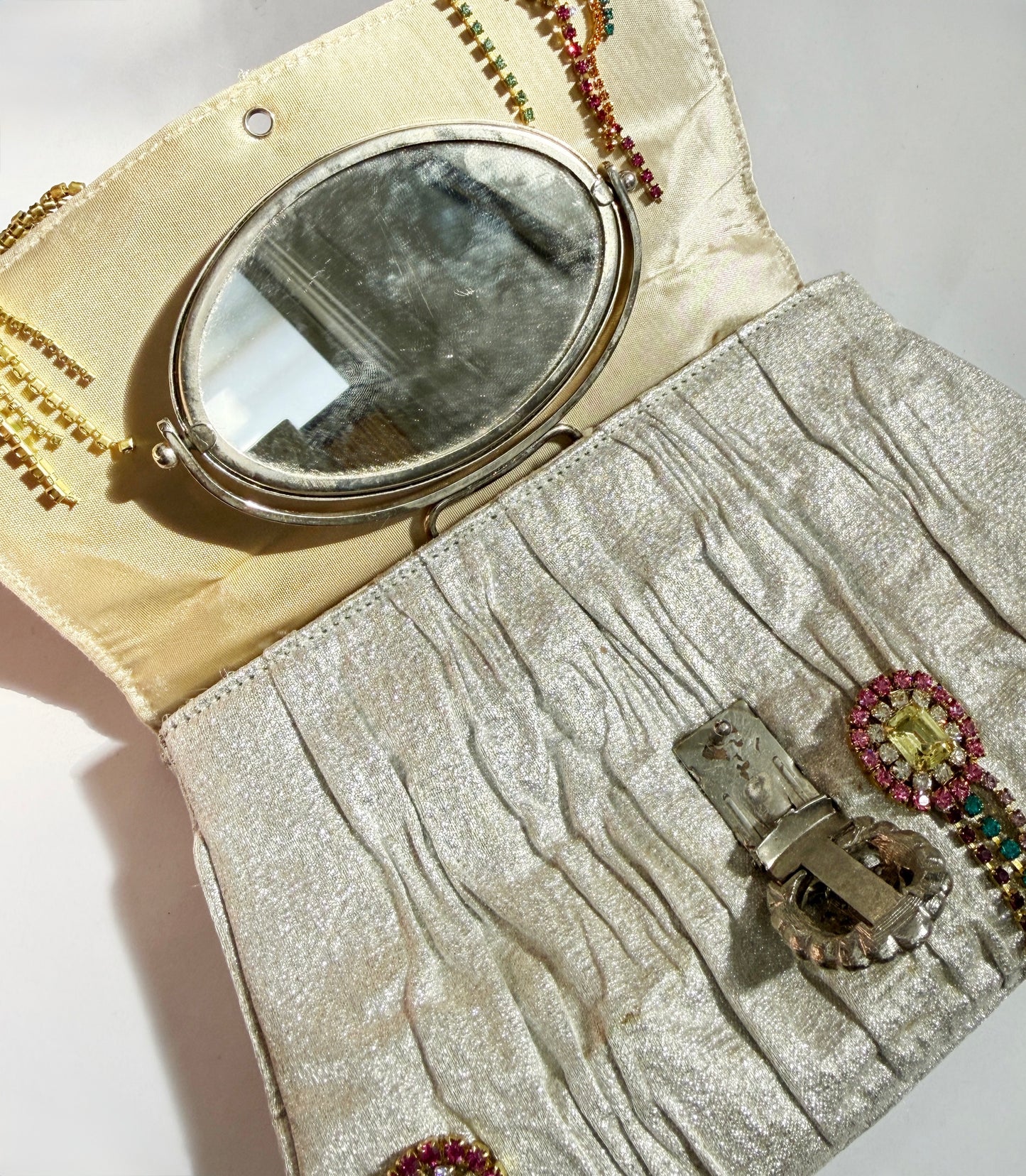 Misfit prize ribbon rhinestone purse