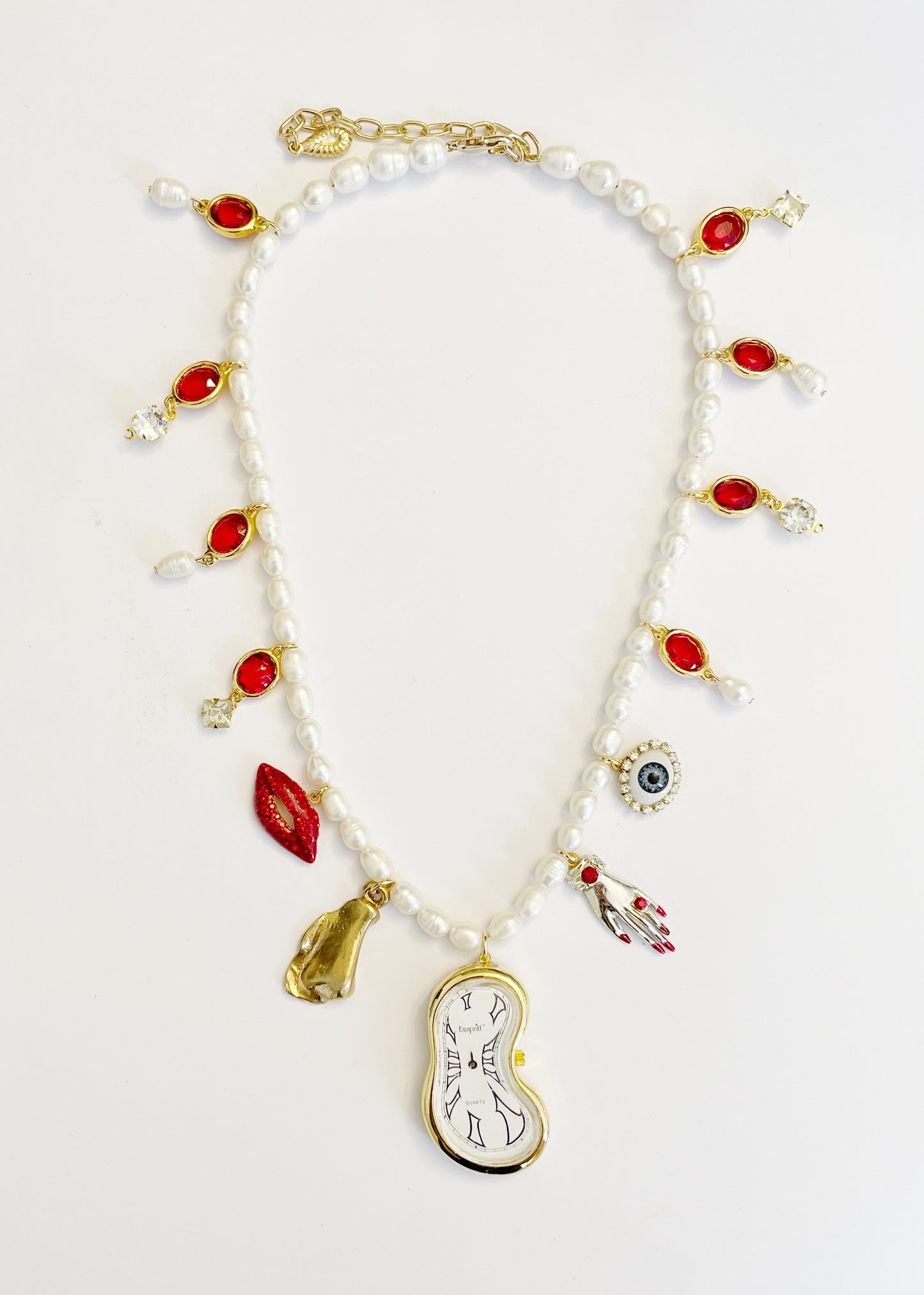 Miniature Marvels melting clock necklace