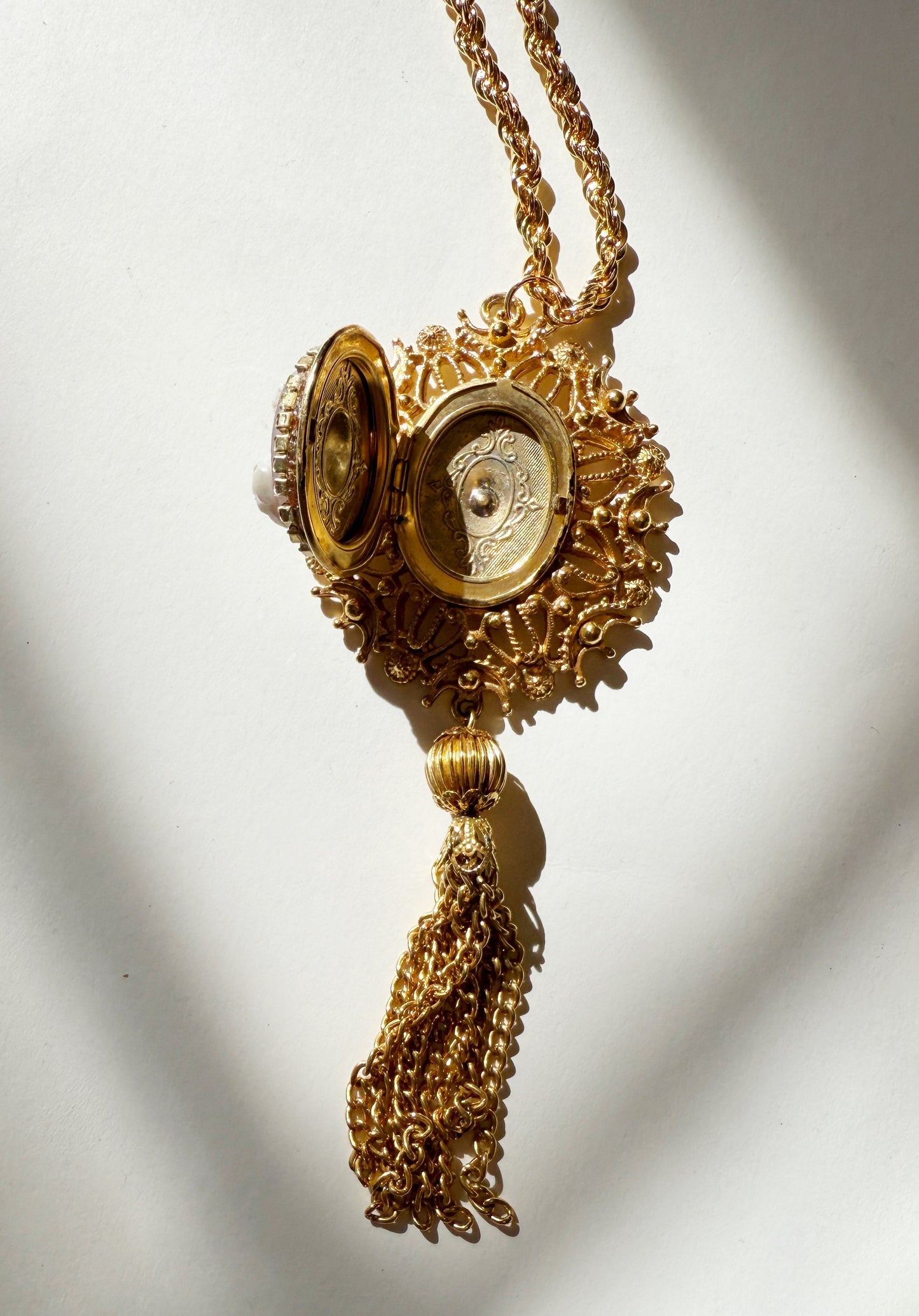 Cameo locket necklace