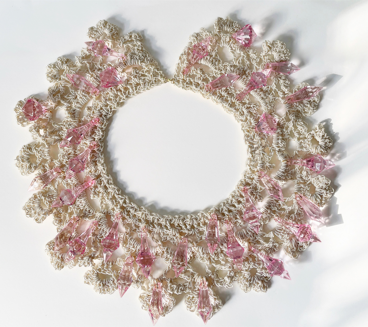 Pink chandelier bib necklace