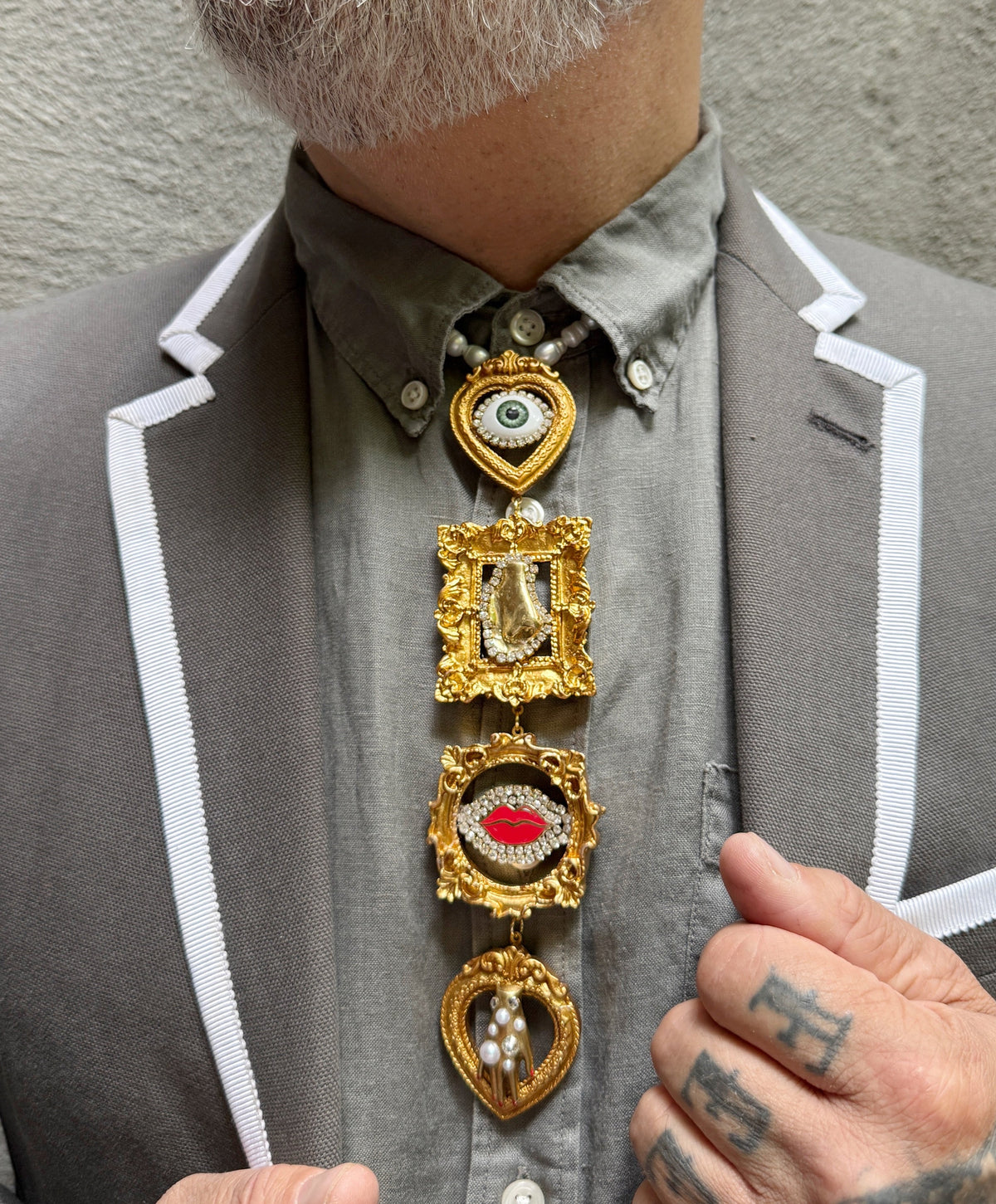 Gallery wall surrealist dreamer tie necklace