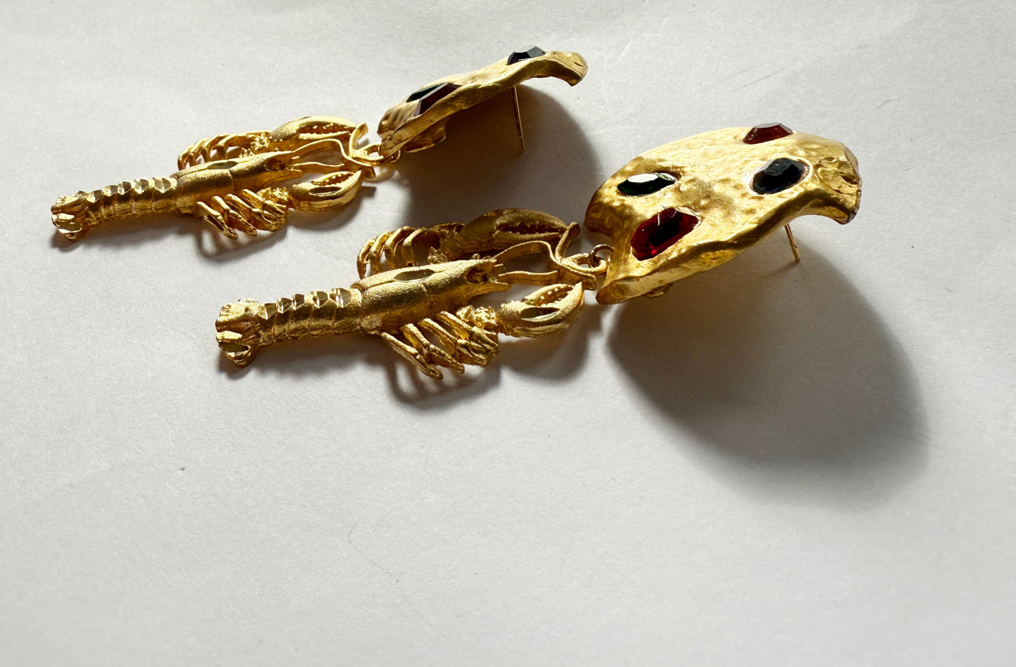Rhinestone Lobster statement earrings