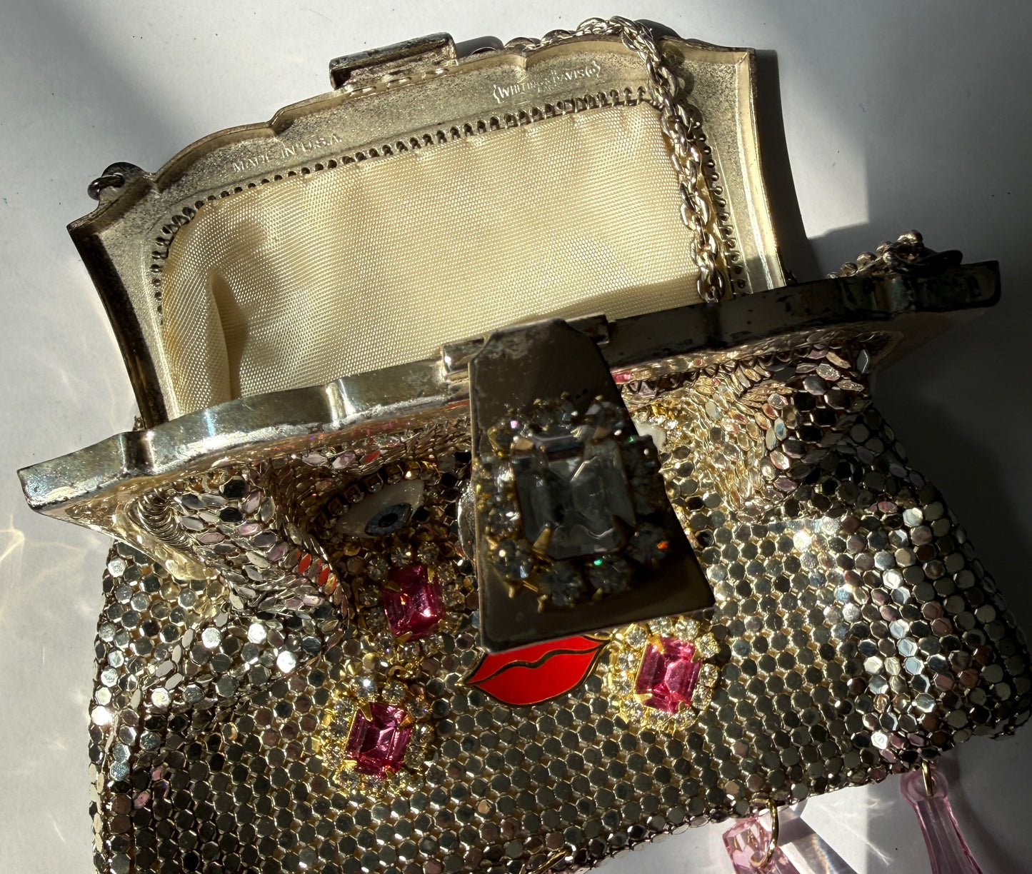 Ode to the master crybaby silver mesh purse