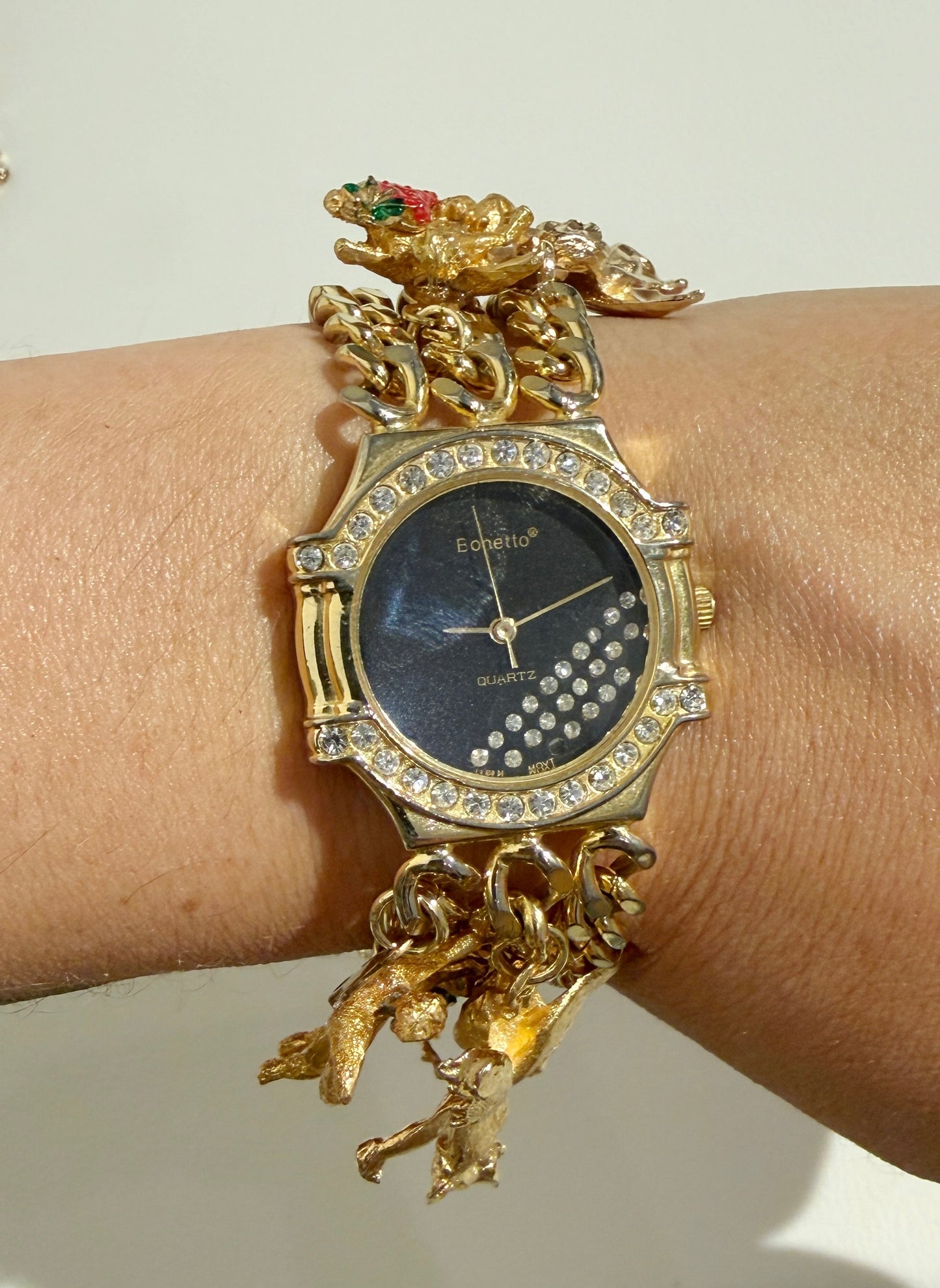 Strawberry cherub charm watch