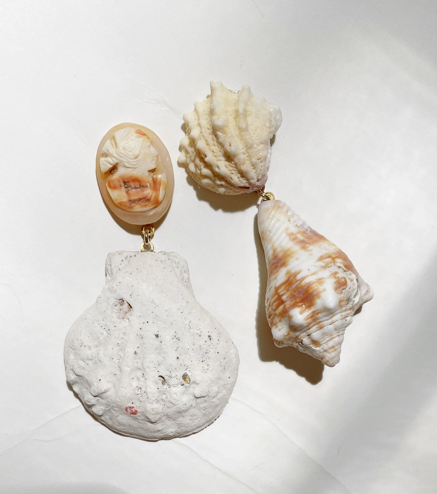 Cameo shell earrings