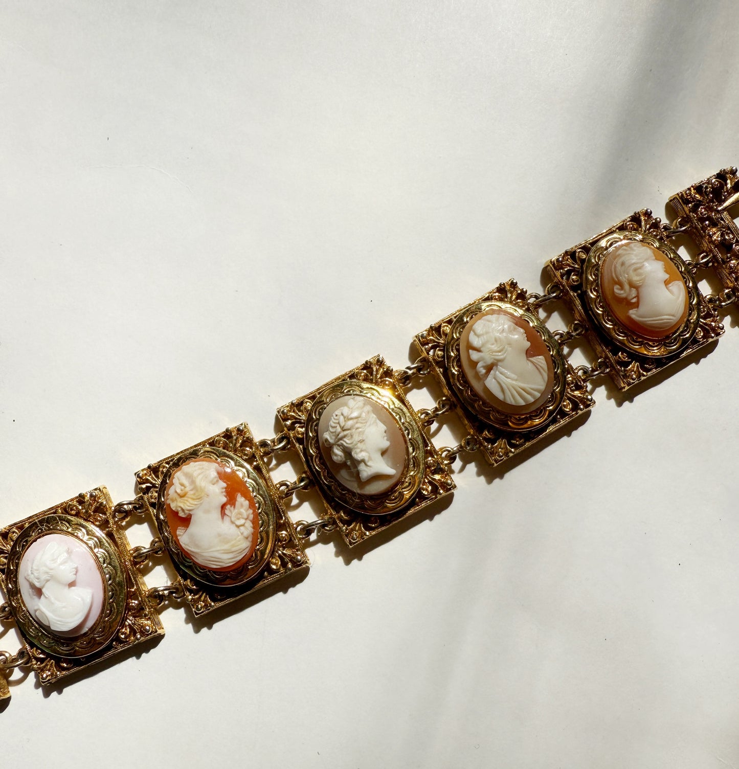 5 locket cameo bracelet