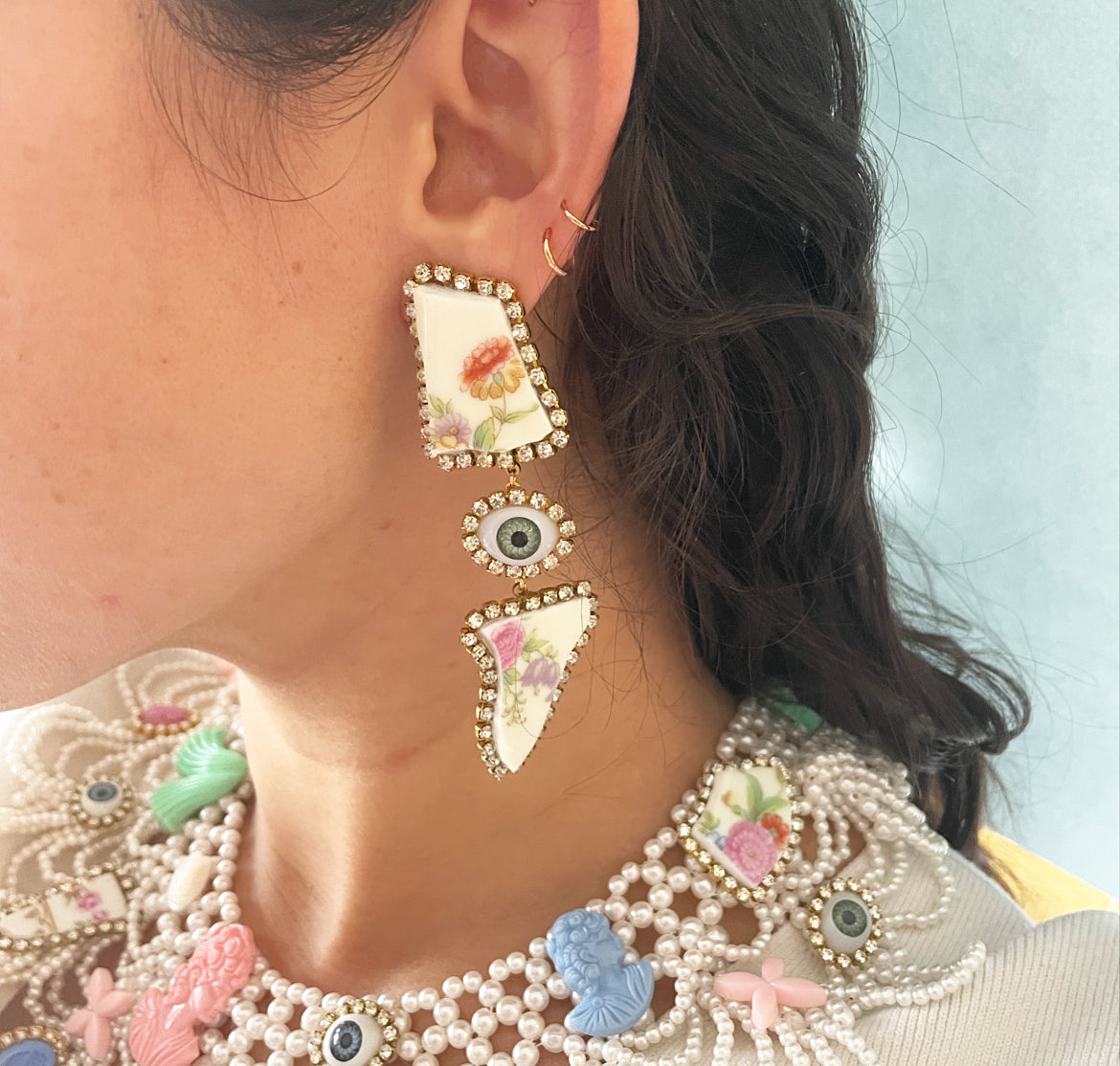 MADE TO ORDER Dreamy Pieces surrealist floral earrings