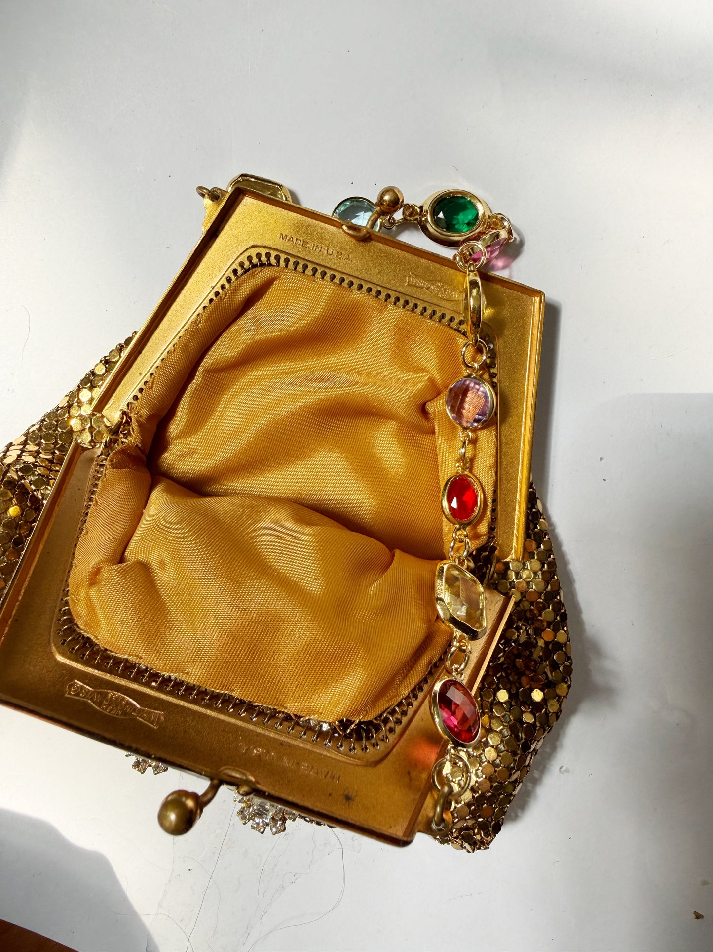 Ode to the master crybaby edition gold mesh purse