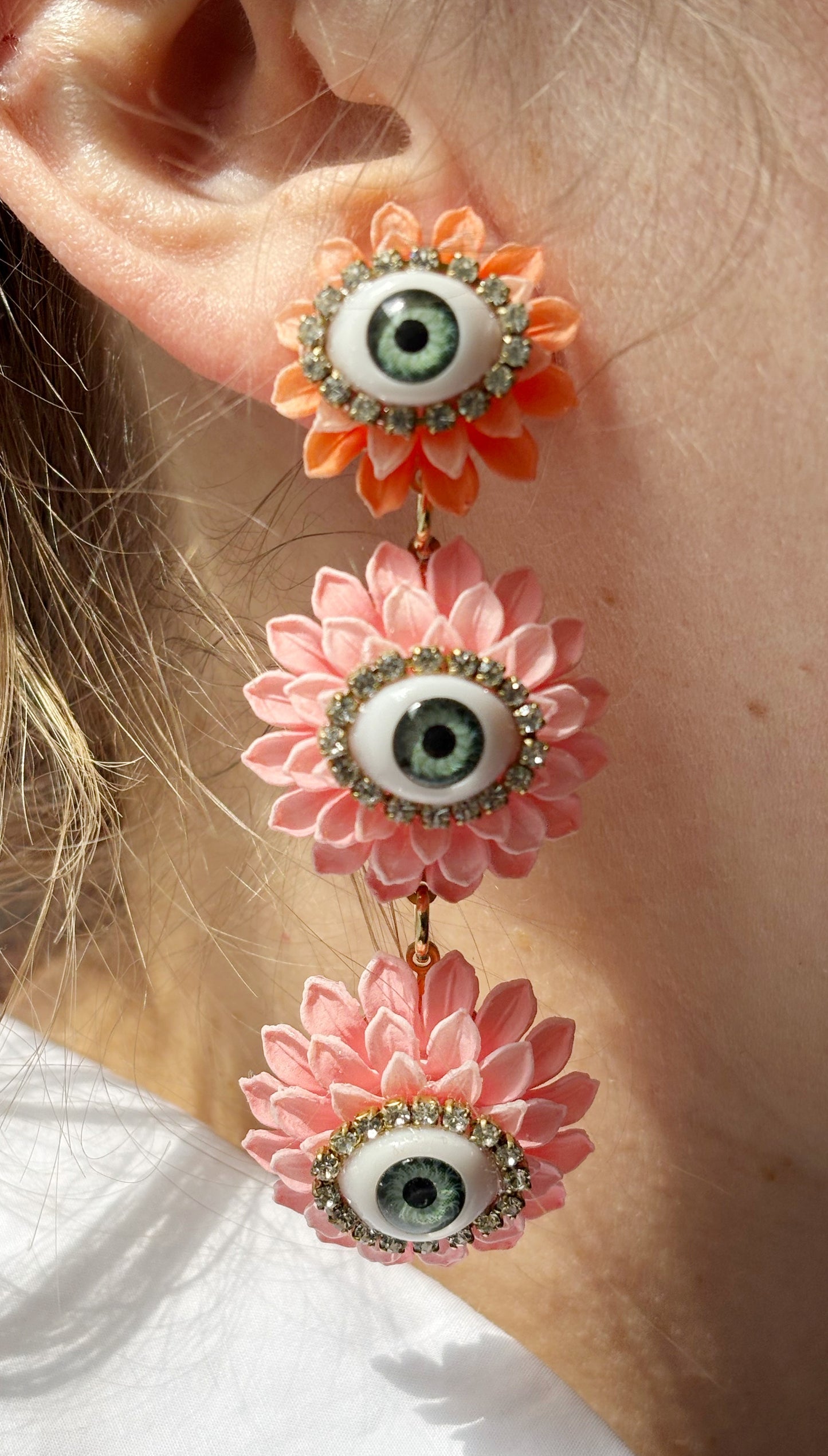seeing triple sunset earrings