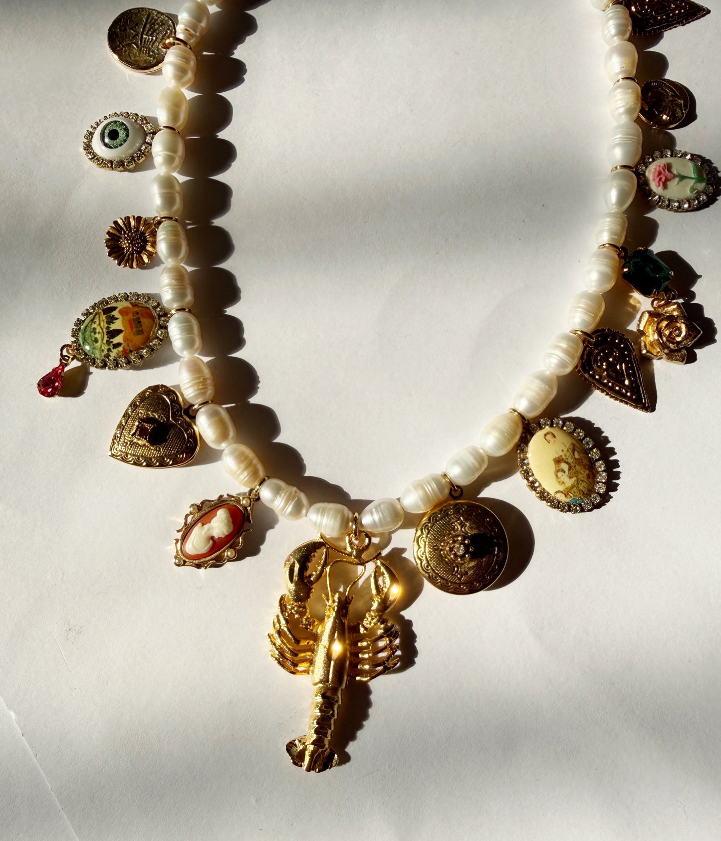 Lobster party charm necklace