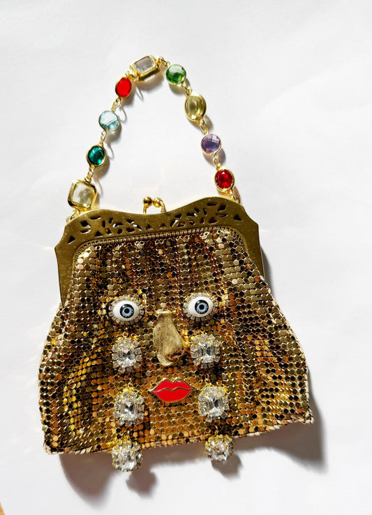 Ode to the master crybaby edition gold mesh purse