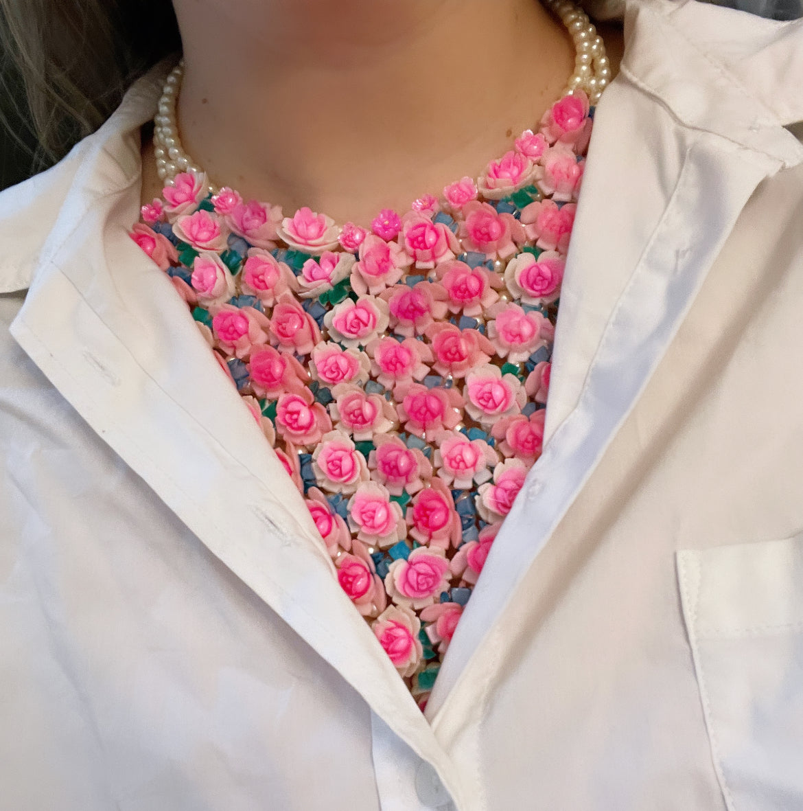 Desert Bloom rose garden necklace