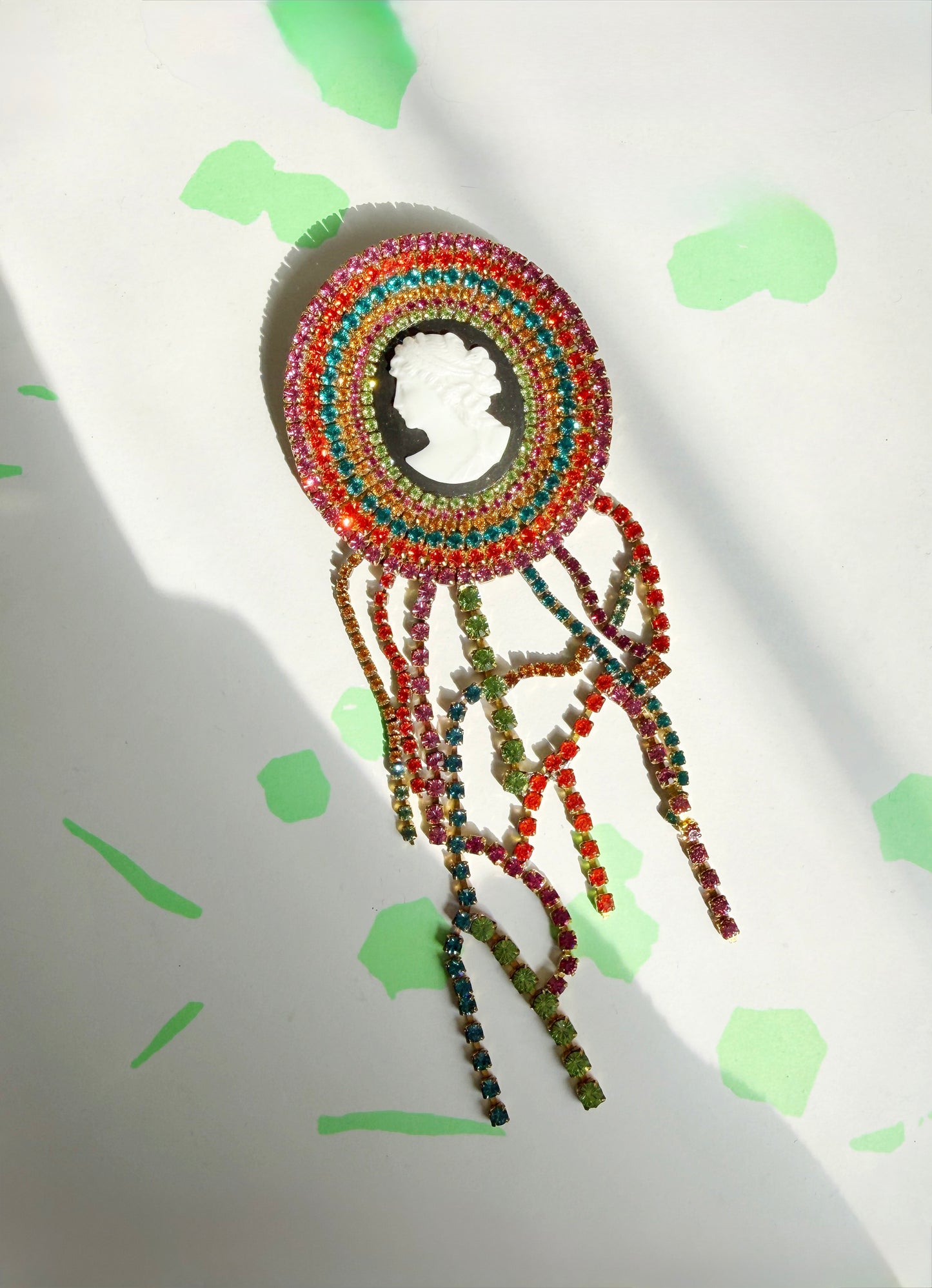 Colossal cameo jellyfish brooch