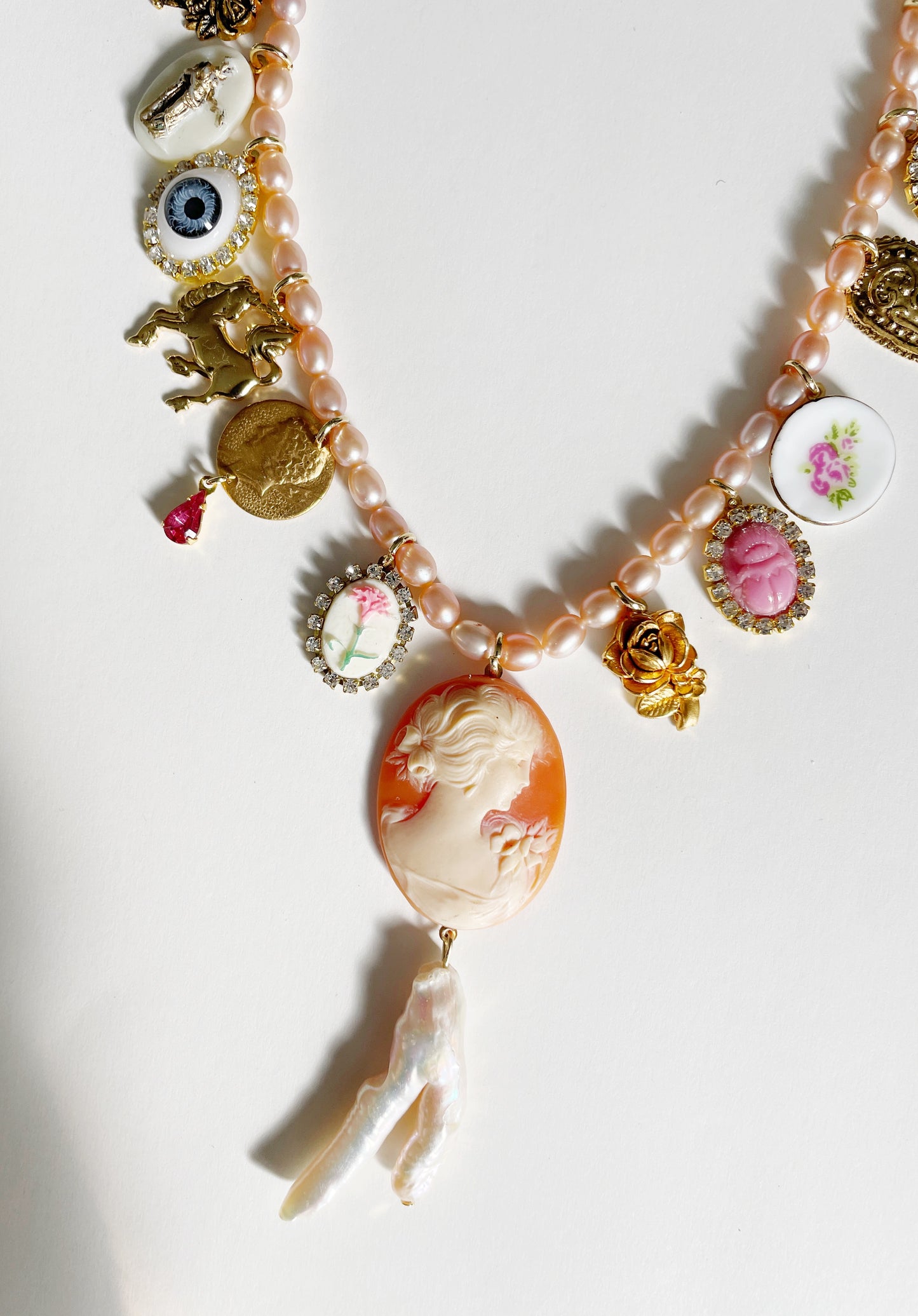 Lucky charm cameo necklace