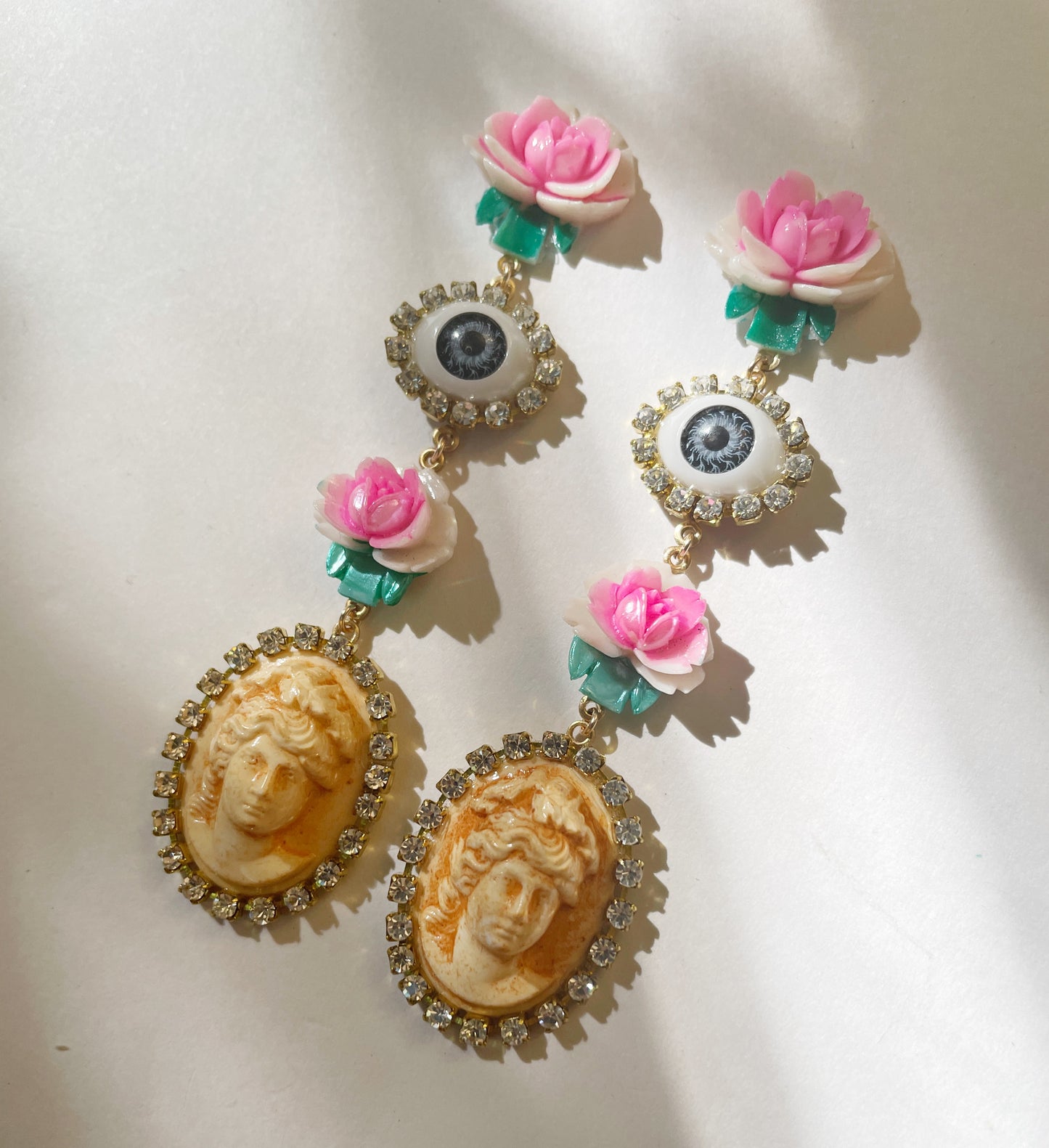 Desert Bloom surrealist garden earrings