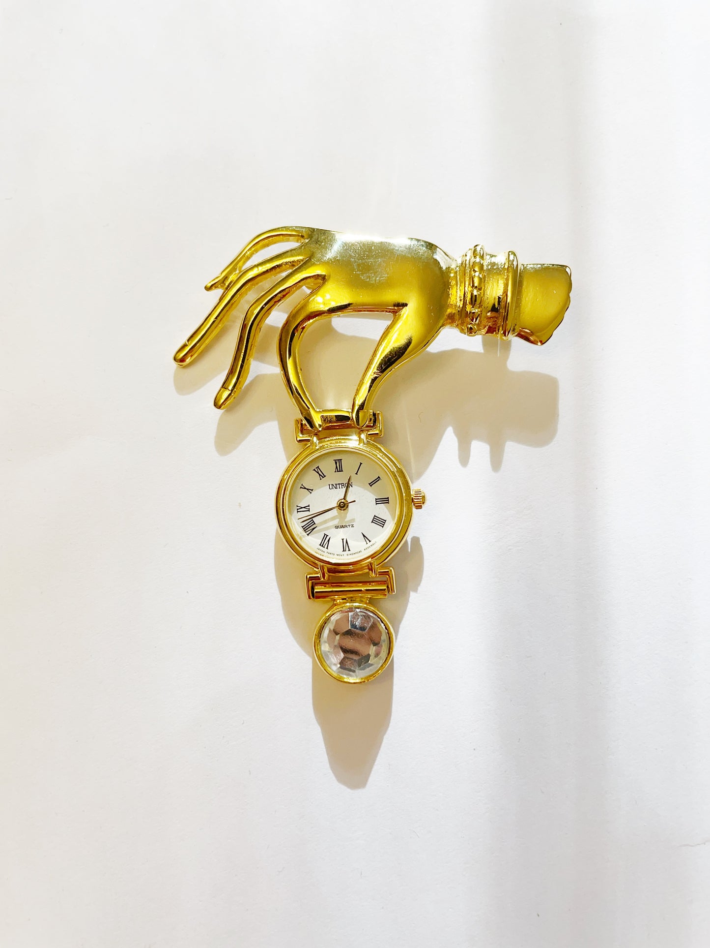 Vintage hand watch brooch