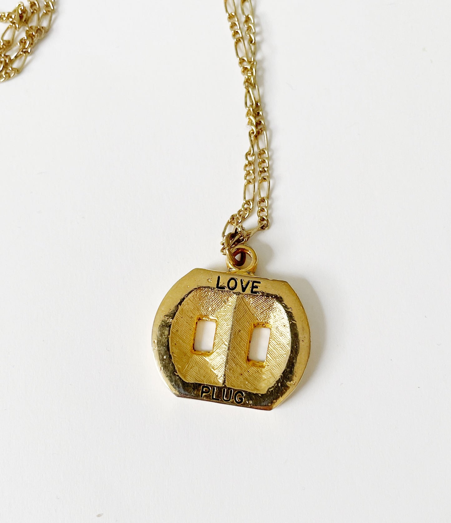 Vintage love plug necklace
