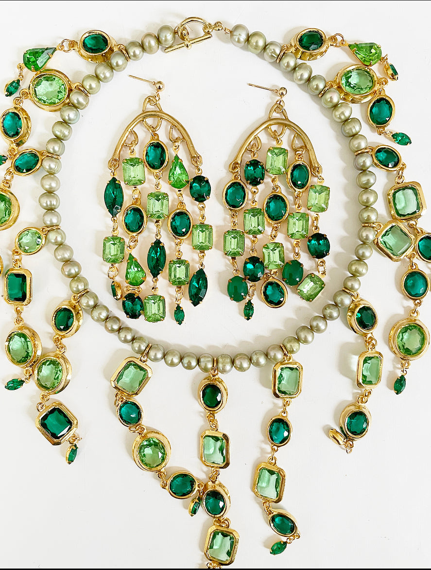 Green machine party earrings