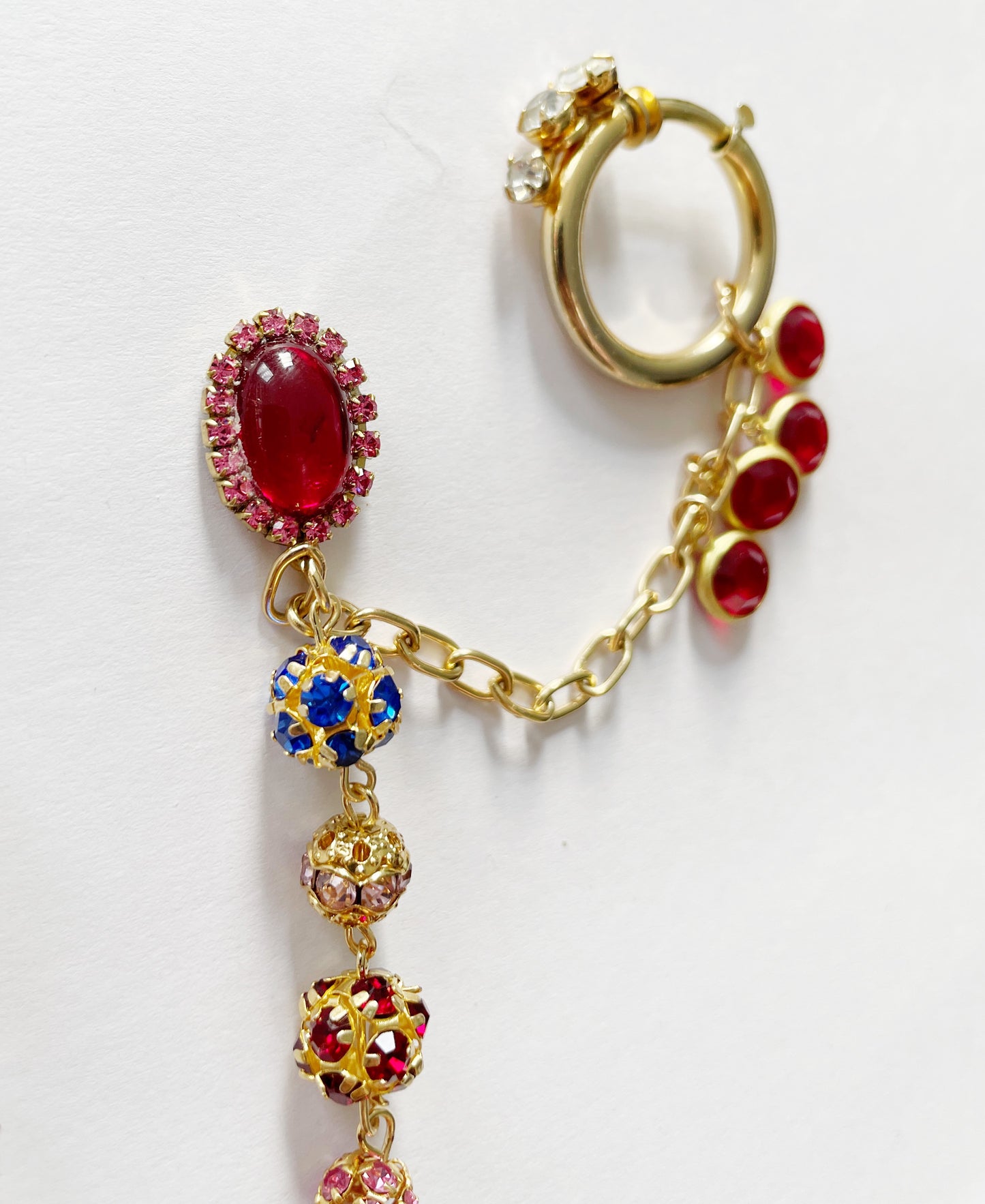 Hidden treasure ruby studs and cuff combo