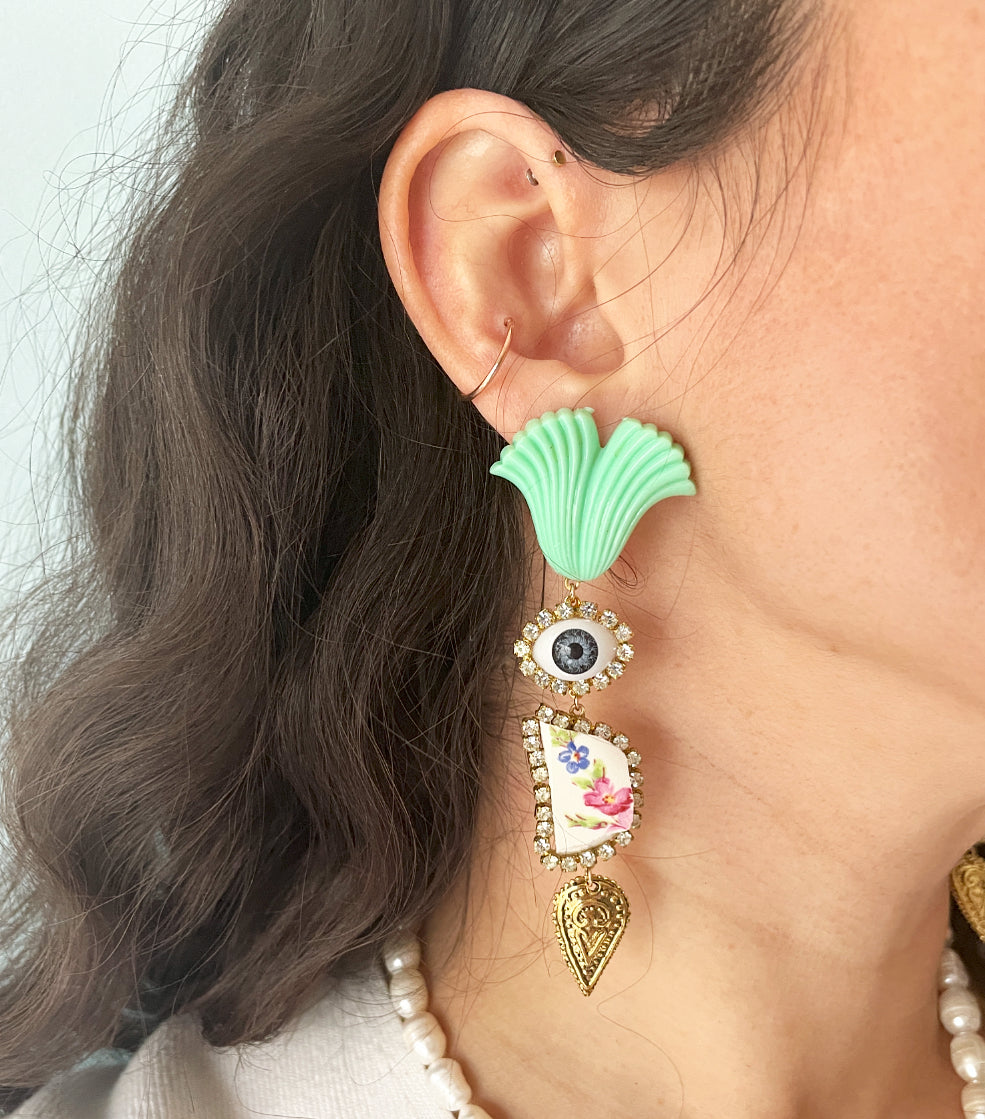 Dreamy pieces ceramic surreal studs