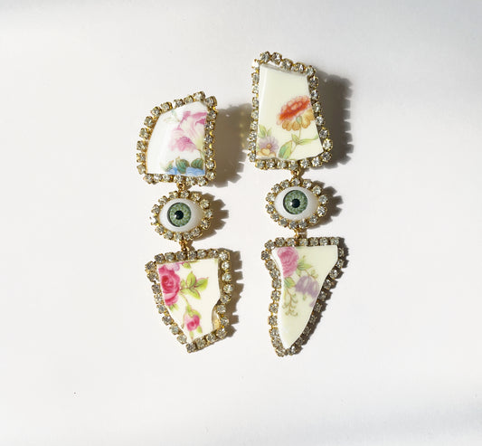 MADE TO ORDER Dreamy Pieces surrealist floral earrings
