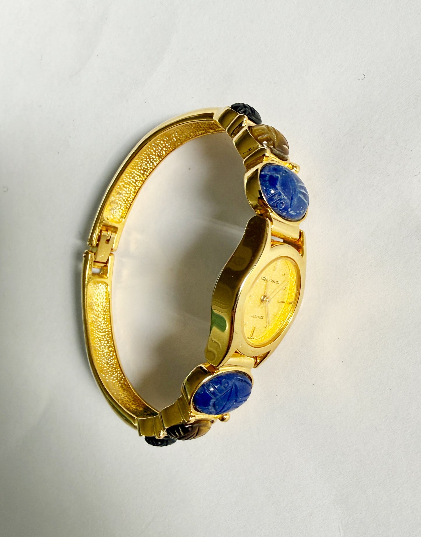 Vintage scarab beetle watch bracelet