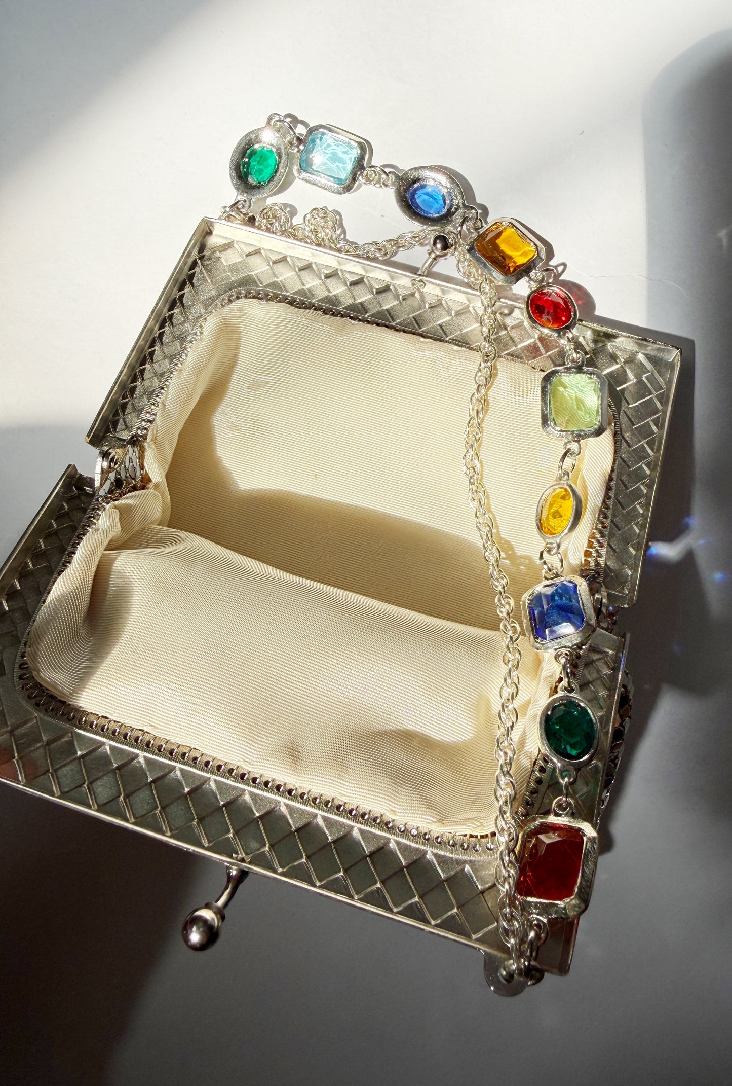 Ode to the master crybaby silver mesh purse