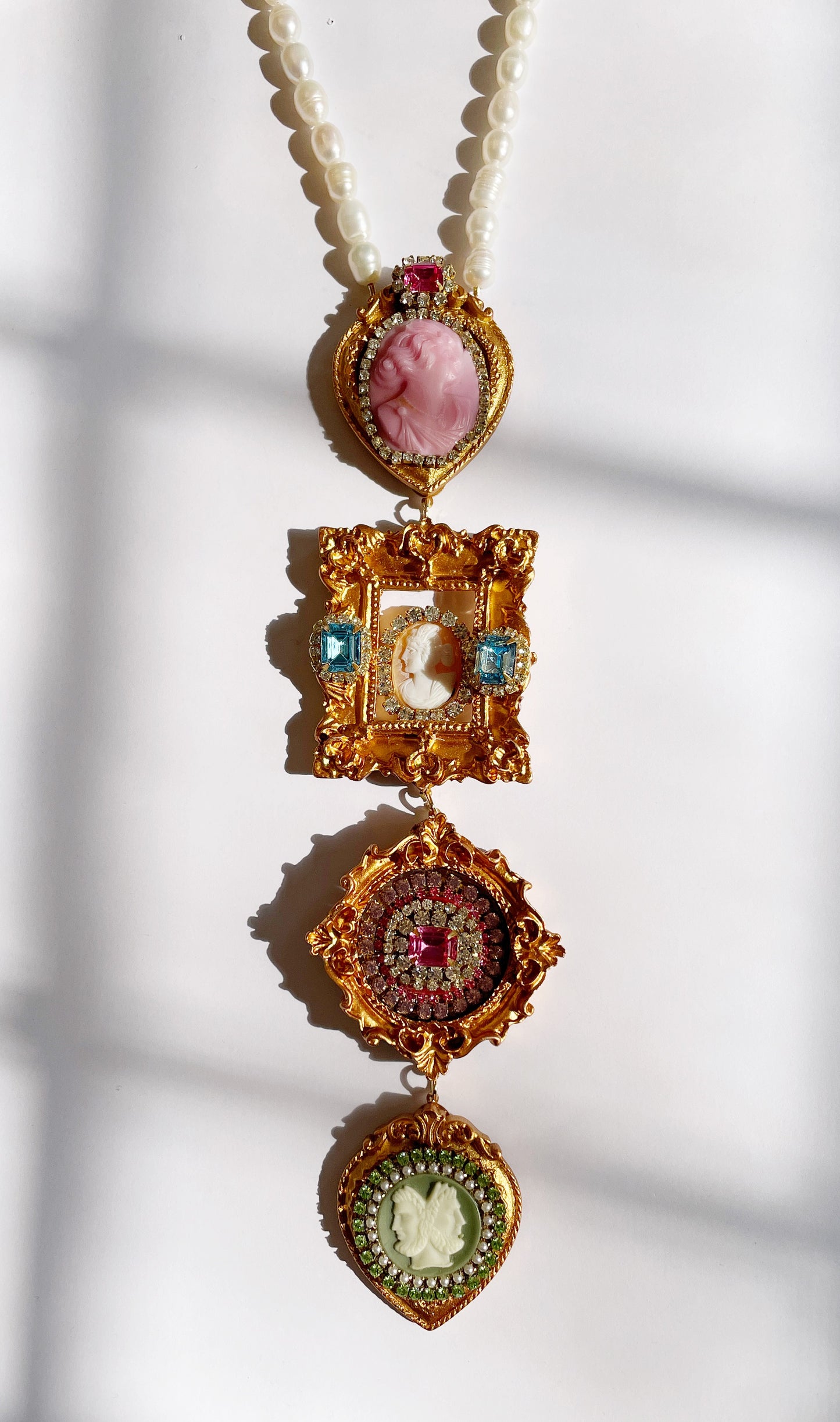Miniature Marvels gallery wall tie necklace