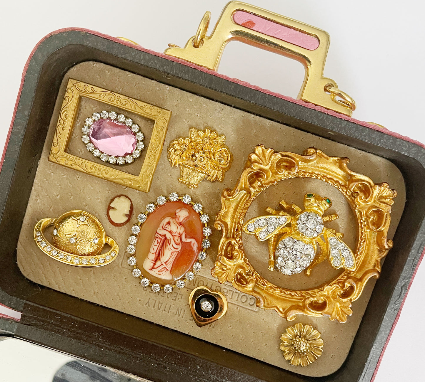 Miniature Marvels tiny pink leather compact purse