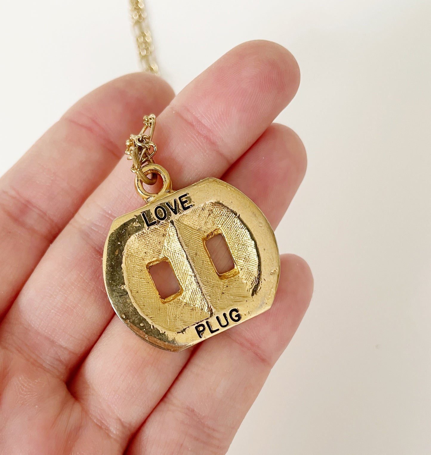 Vintage love plug necklace