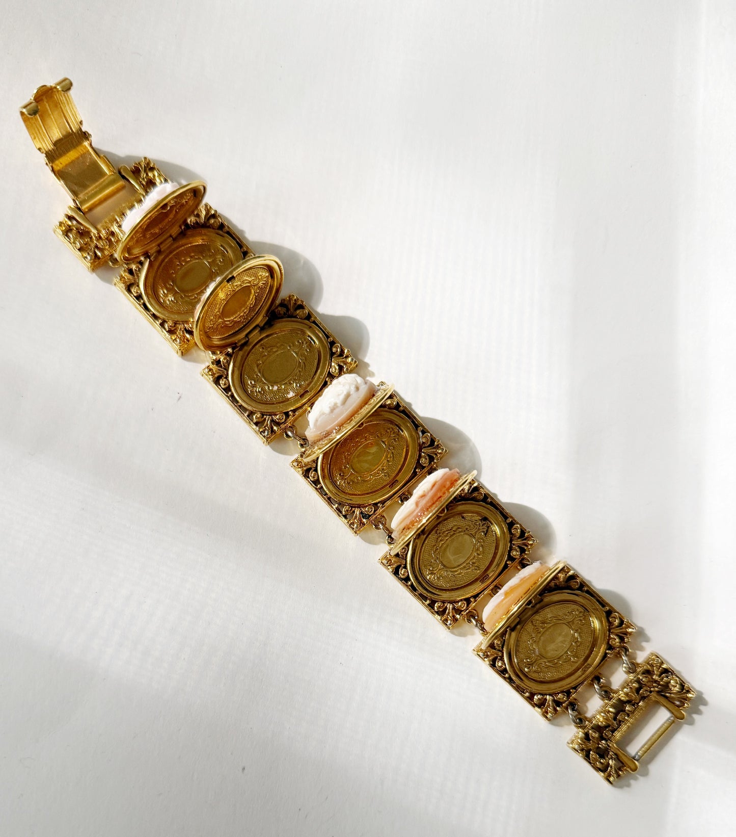 5 locket cameo bracelet