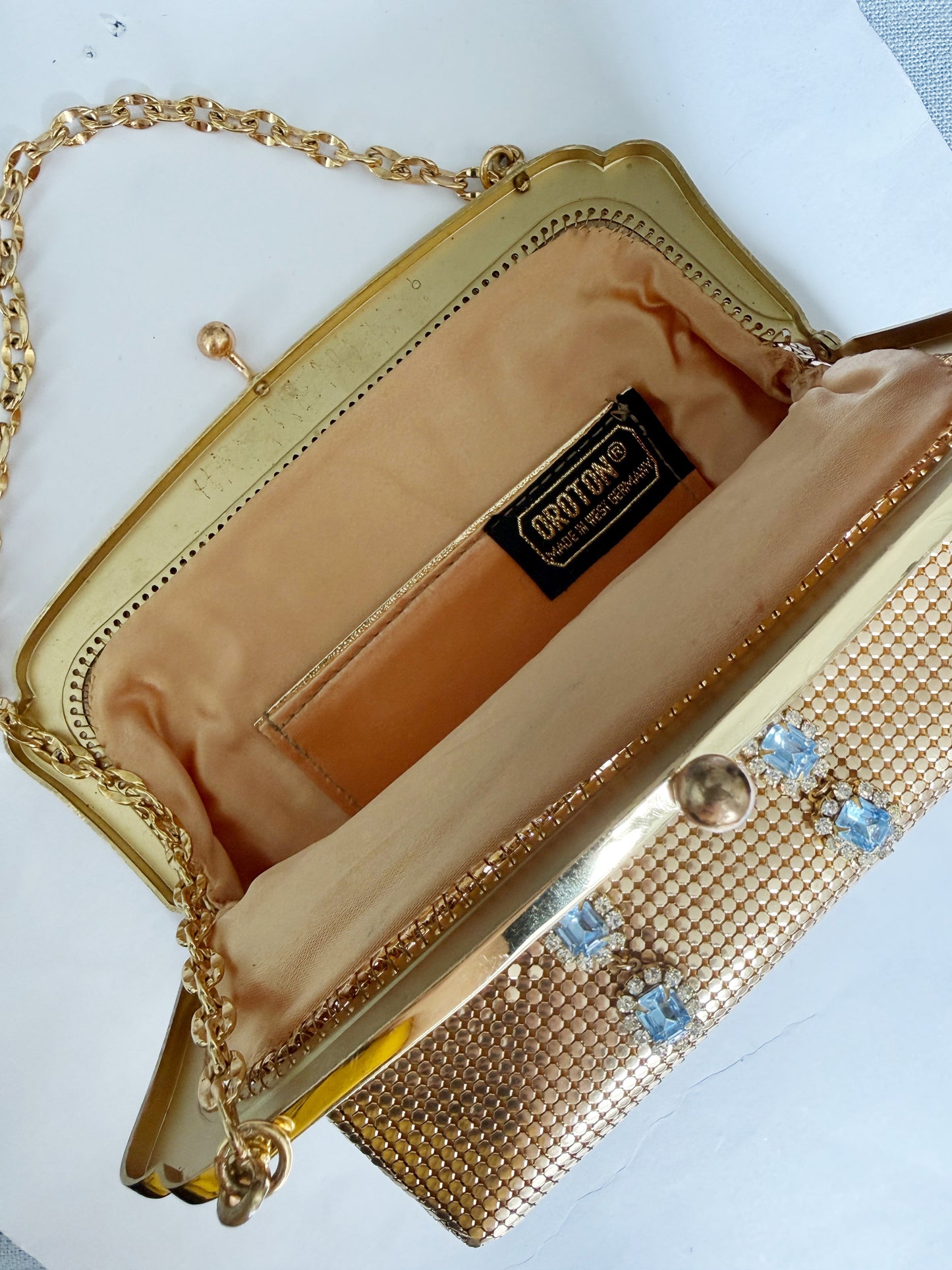 Ode to the master CRYBABY gold mesh purse