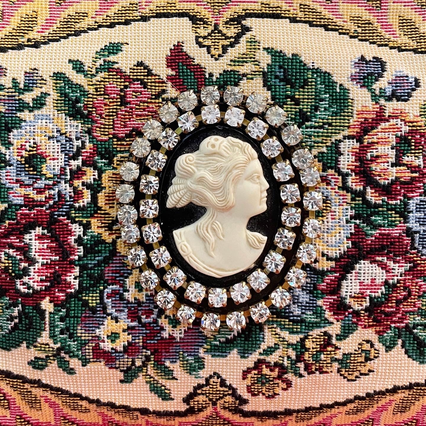 Vintage revival cameo purse