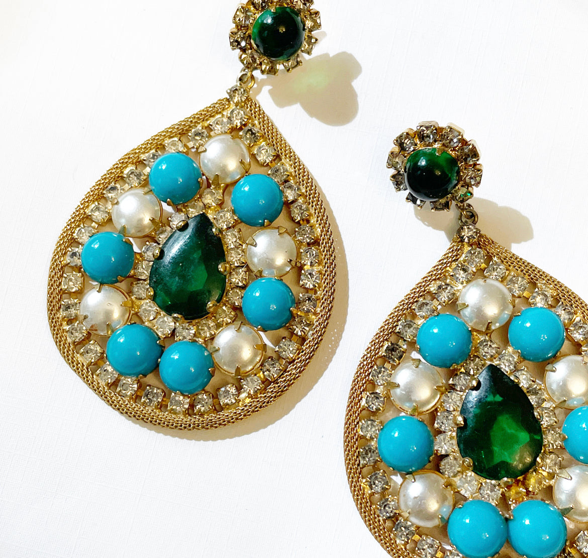 Vintage rhinestone statement earrings