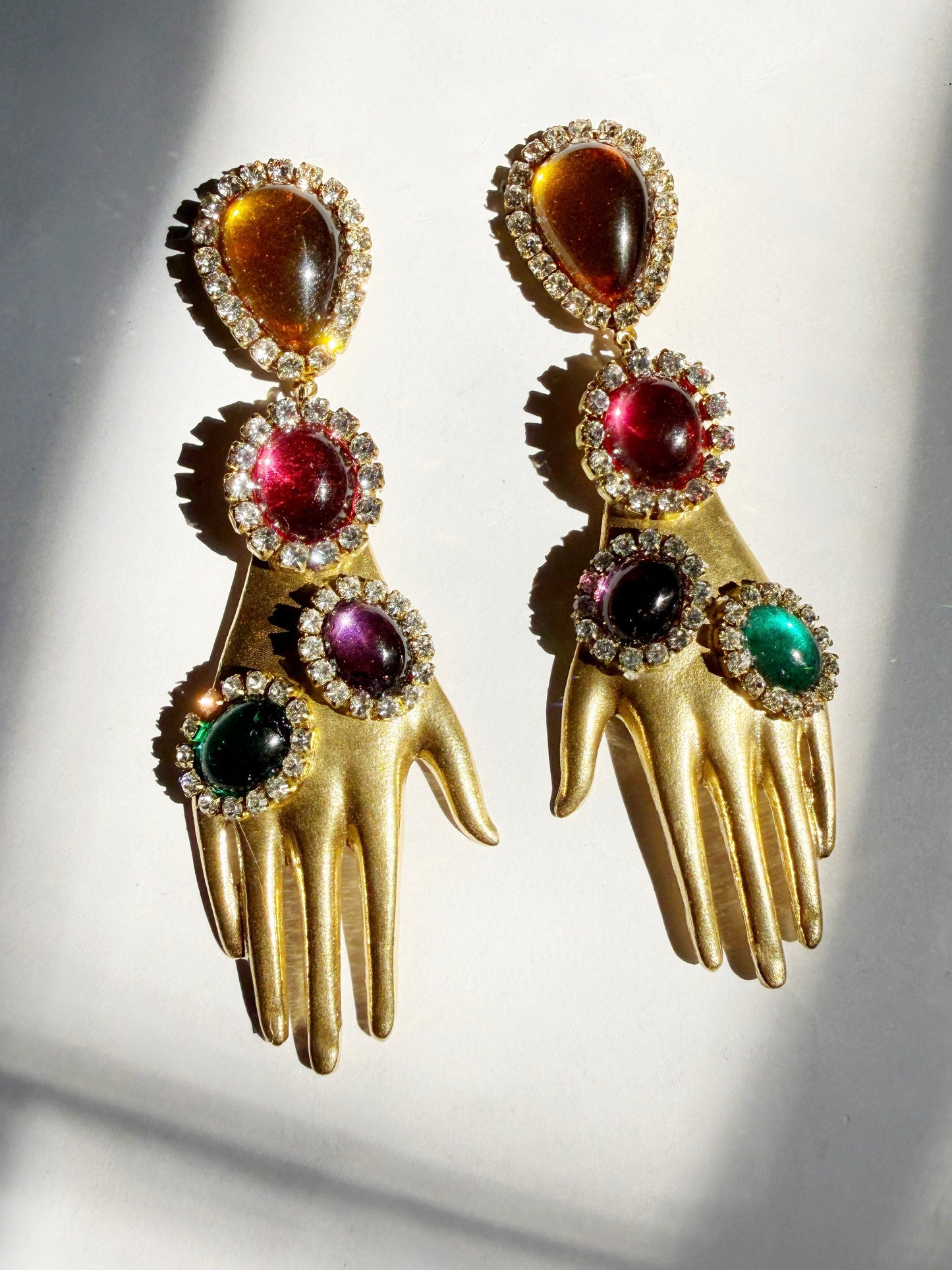 Jeweled hand earrings