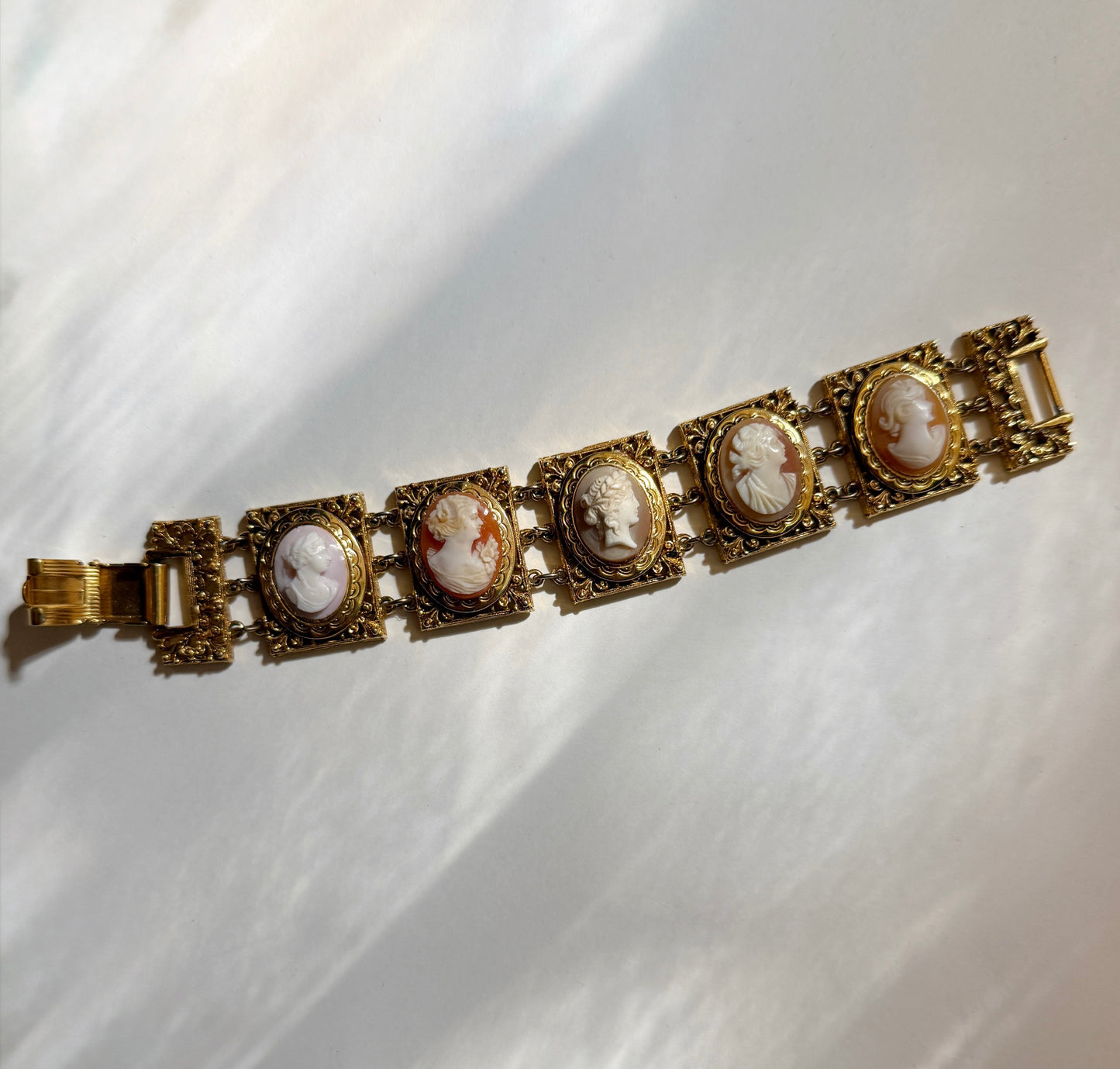 5 locket cameo bracelet