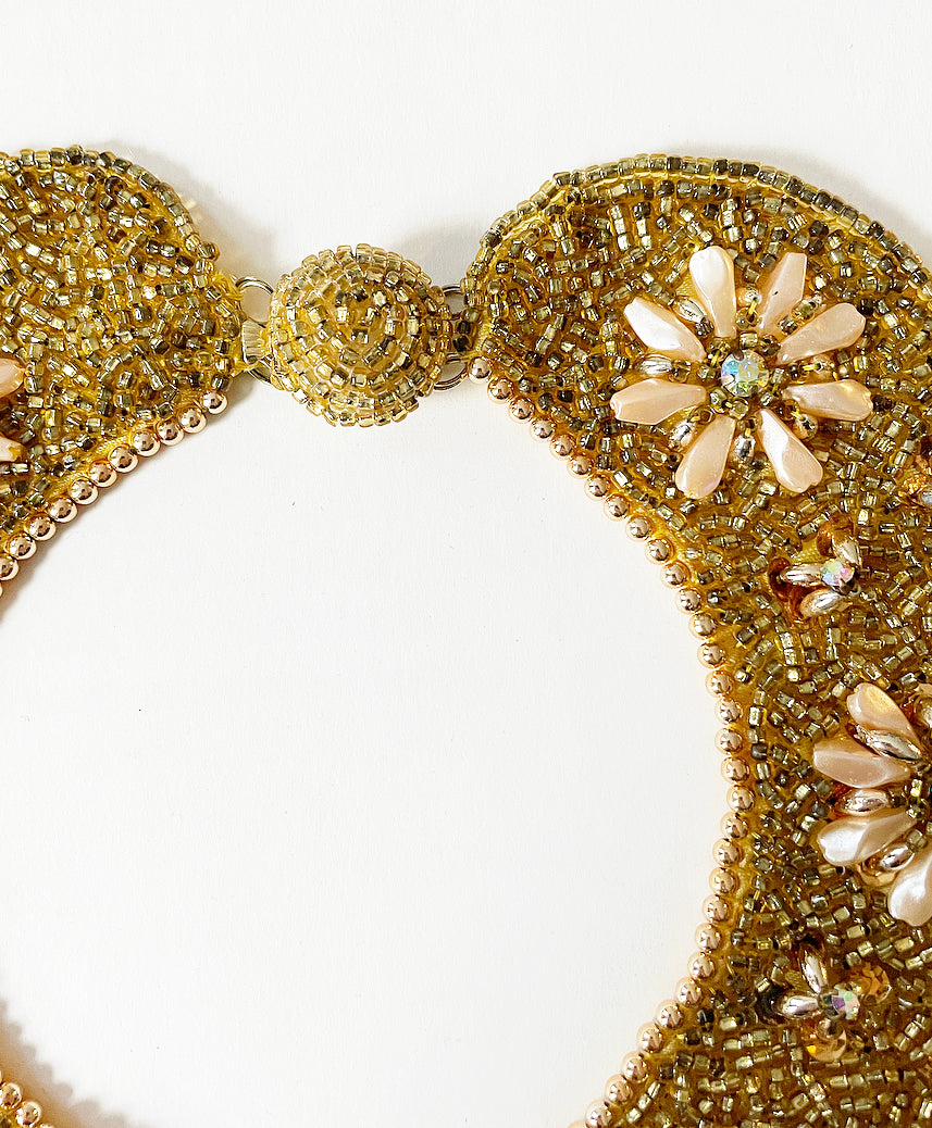 Vintage 1950’s beaded sequin collar necklace