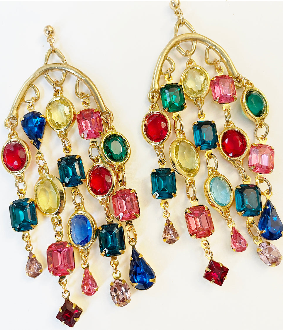 Rhinestone statement earrings