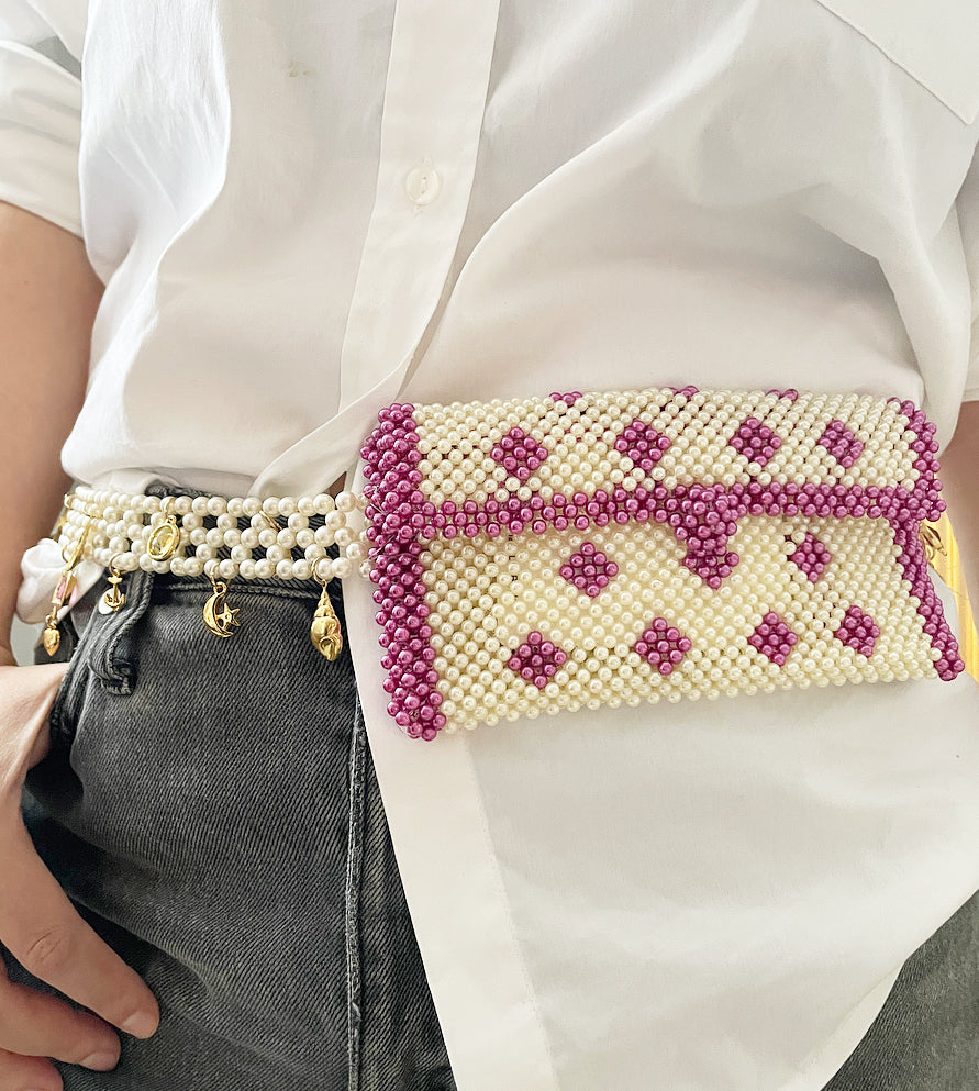 Vintage revival charm purse belt