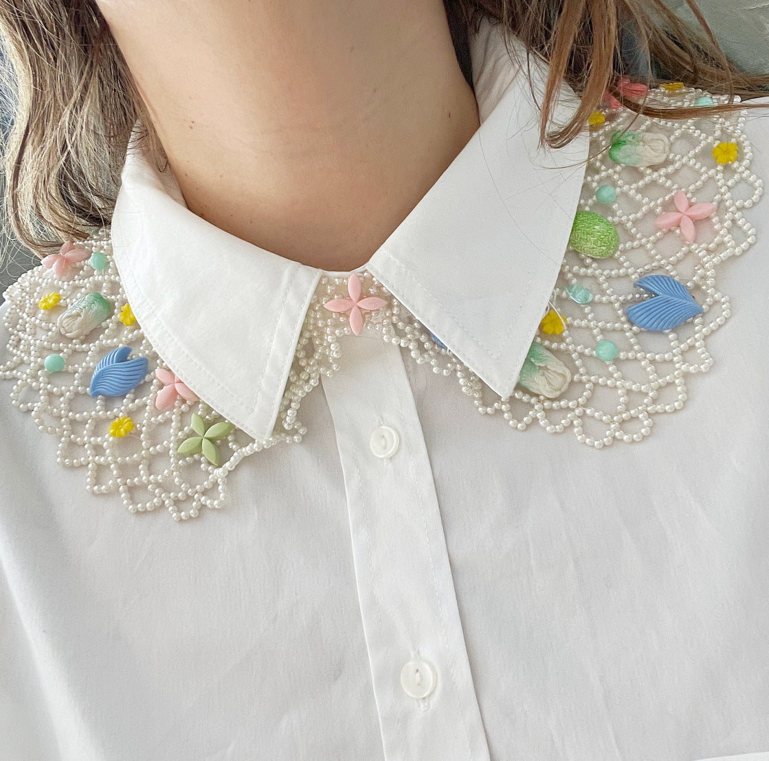 Lettuce bib statement necklace