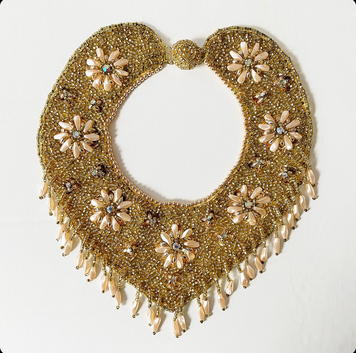 Vintage 1950’s beaded sequin collar necklace