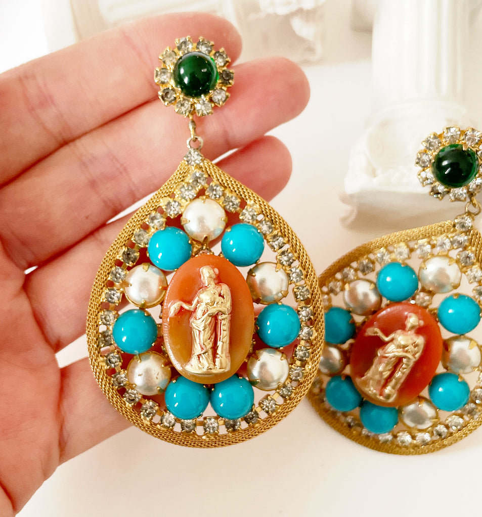 Colossal cameo earrings