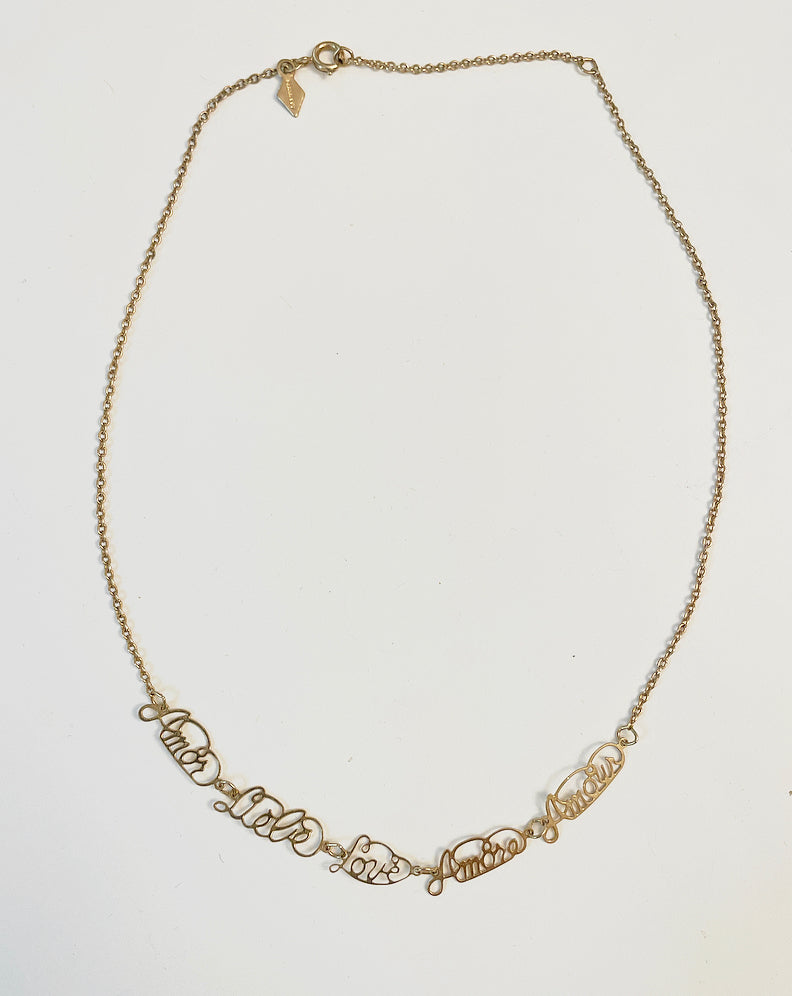 Vintage love language necklace