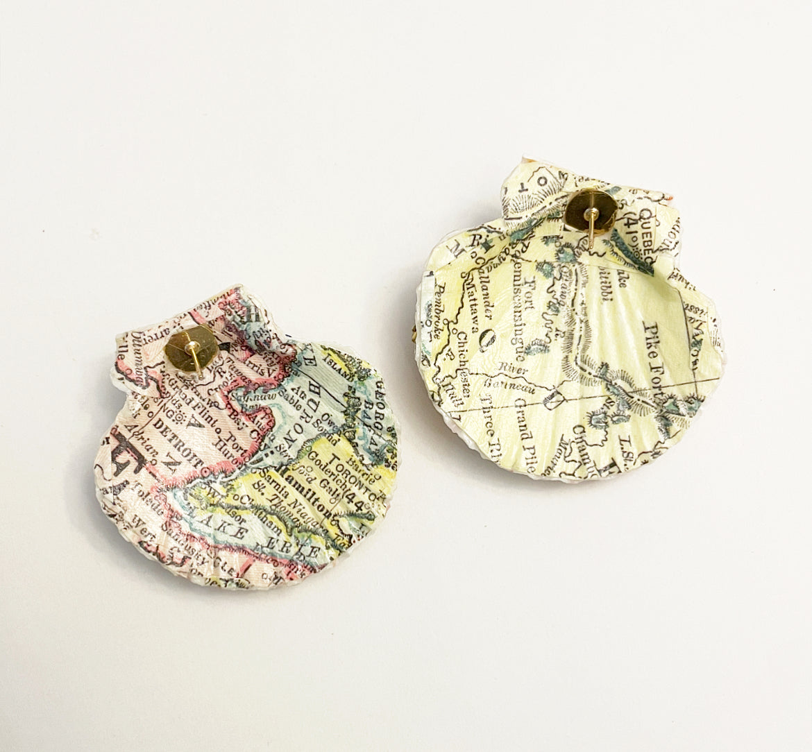 Shelled rhinestone party earrings-Made to order