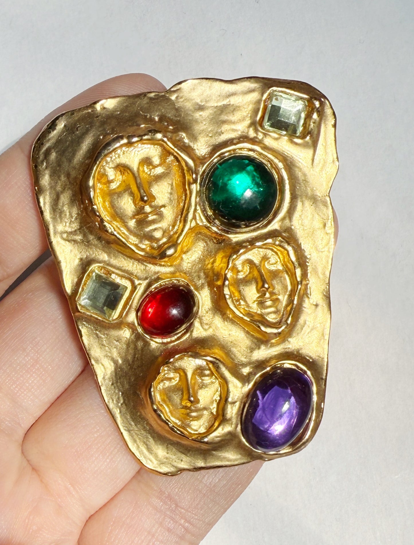Electric disco face brooch
