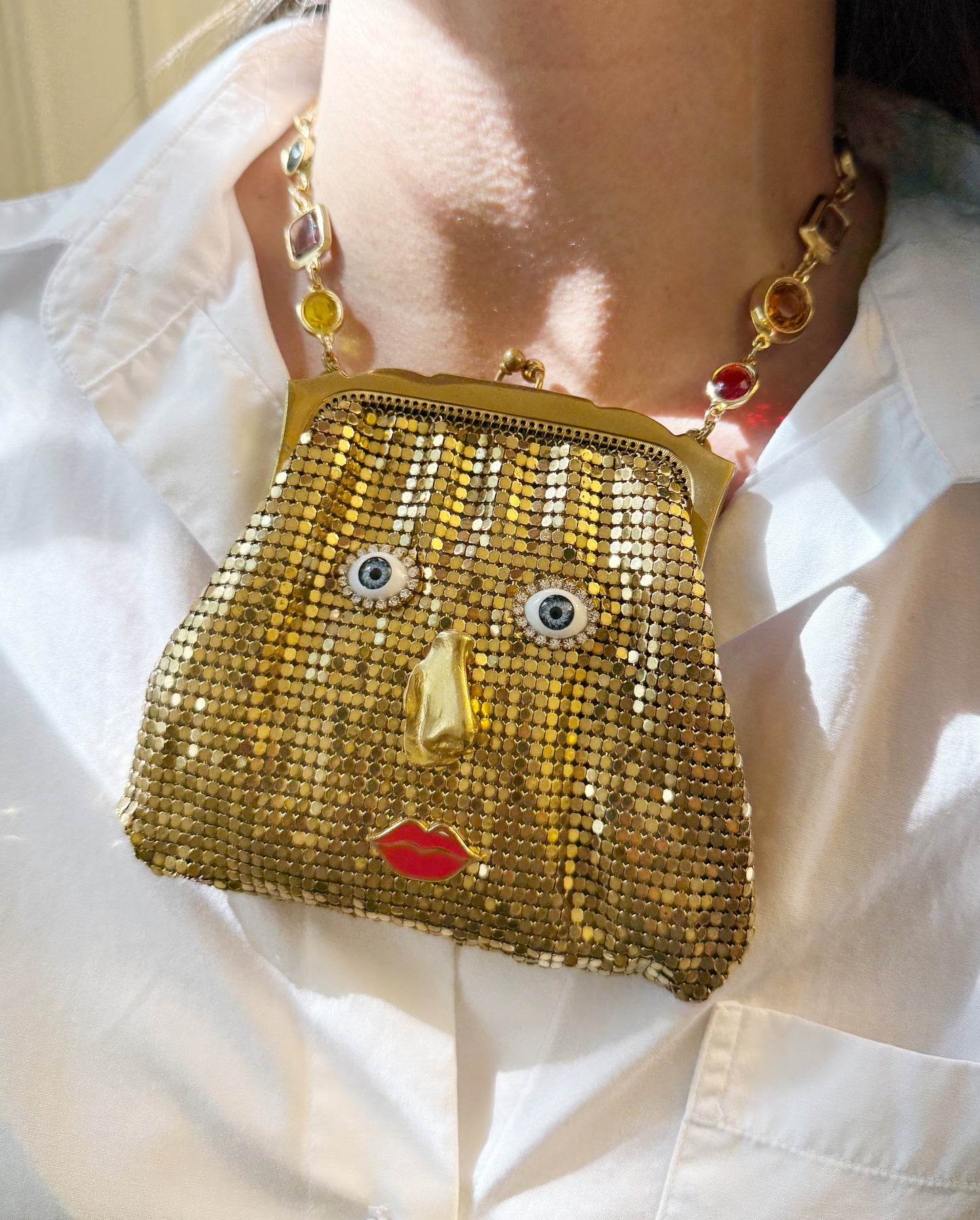Ode to the master mini mesh purse necklace & belt