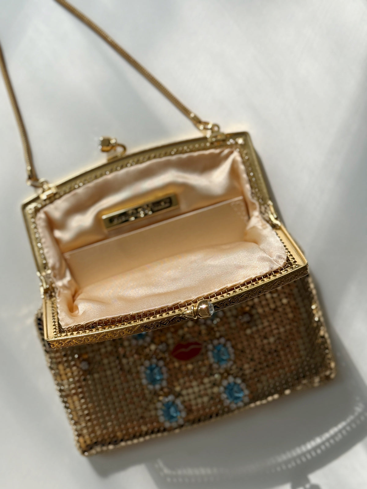 Ode to the master crybaby rhinestone mesh purse