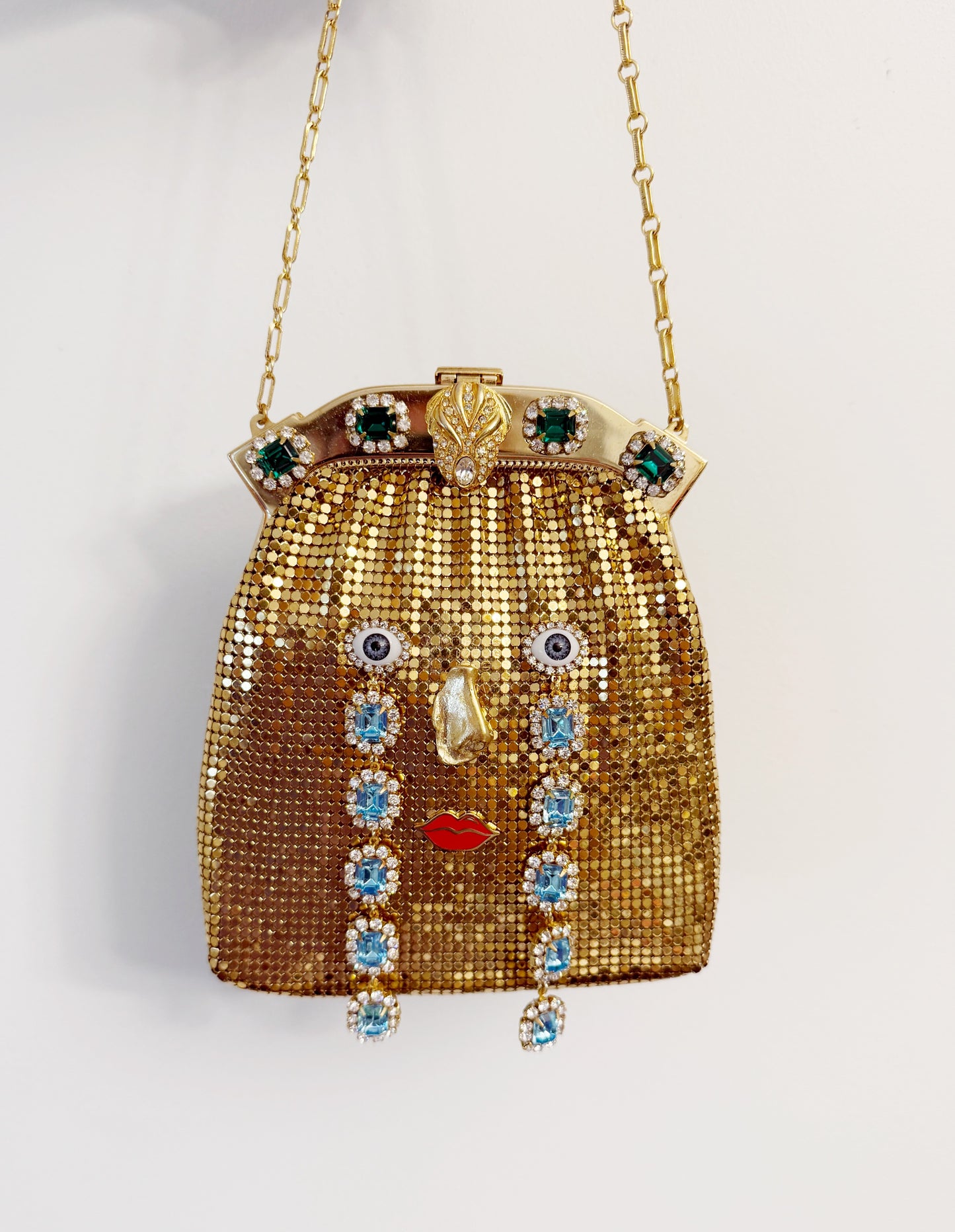 Ode to the master CRYBABY gold mesh purse
